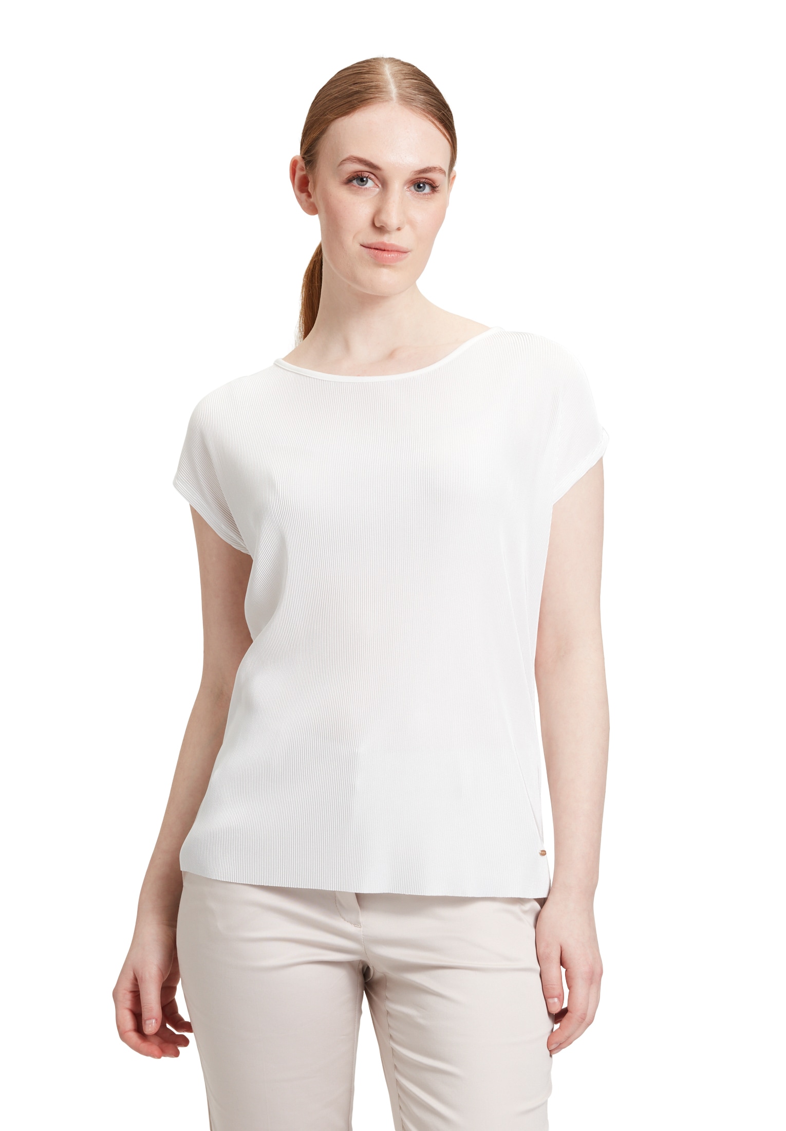 Betty&Co Kurzarmshirt "Betty & Co Blusenshirt mit Plissee", Plissee günstig online kaufen