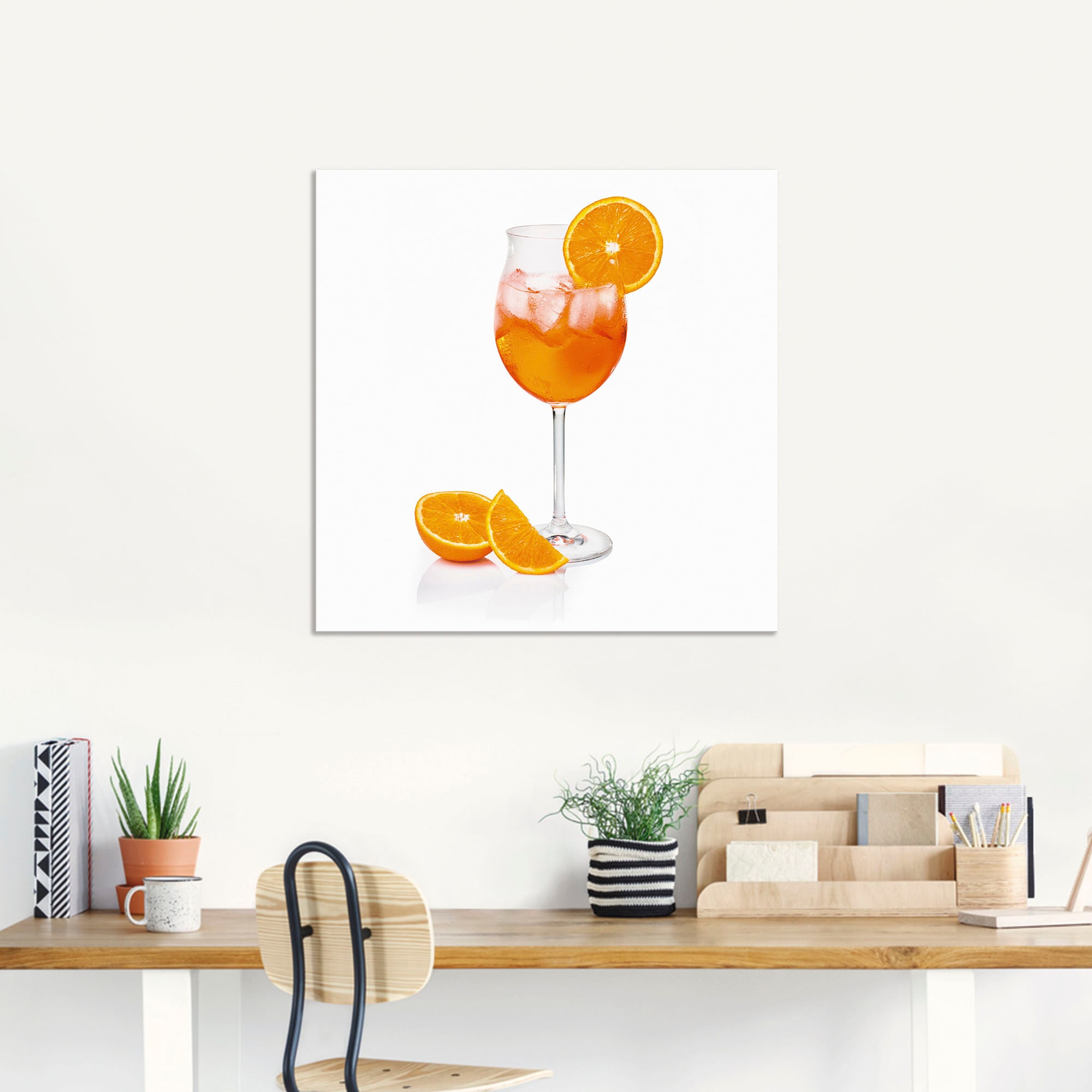 Artland Wandbild »Aperol Spritz mit einer Scheibe Orange«, Getränke, (1 St.), als Alubild, Outdoorbild, Leinwandbild, Poster, Wandaufkleber