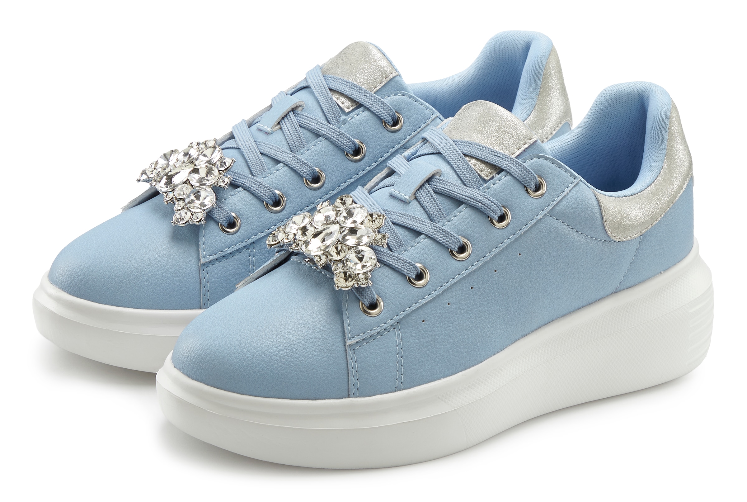 LASCANA Sneaker "Freizeitschuh, Schnürhalbschuh, Halbschuh,", mit Metallicd günstig online kaufen