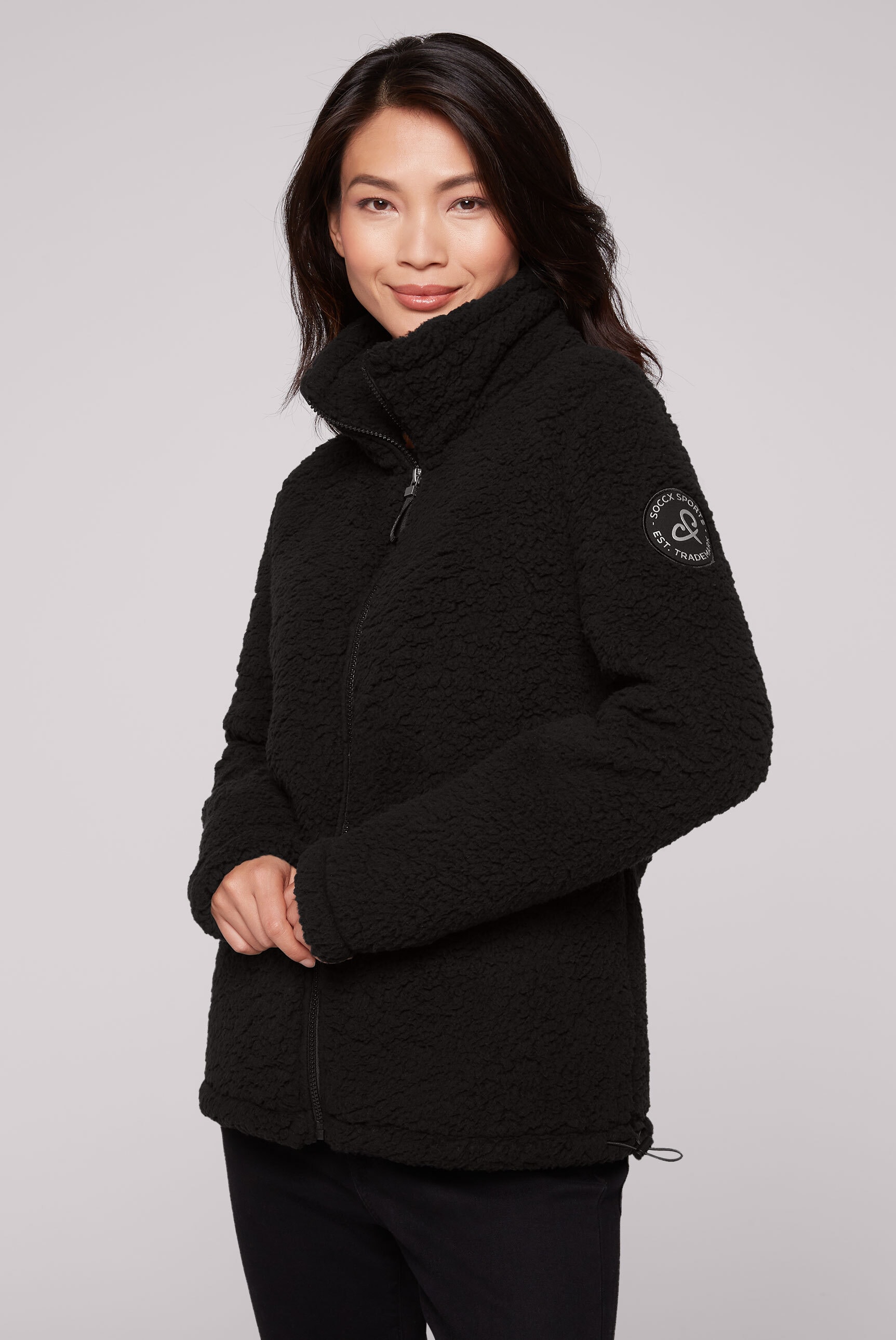 SOCCX Sweatjacke, mit verstellbarem Gummizug im Saum