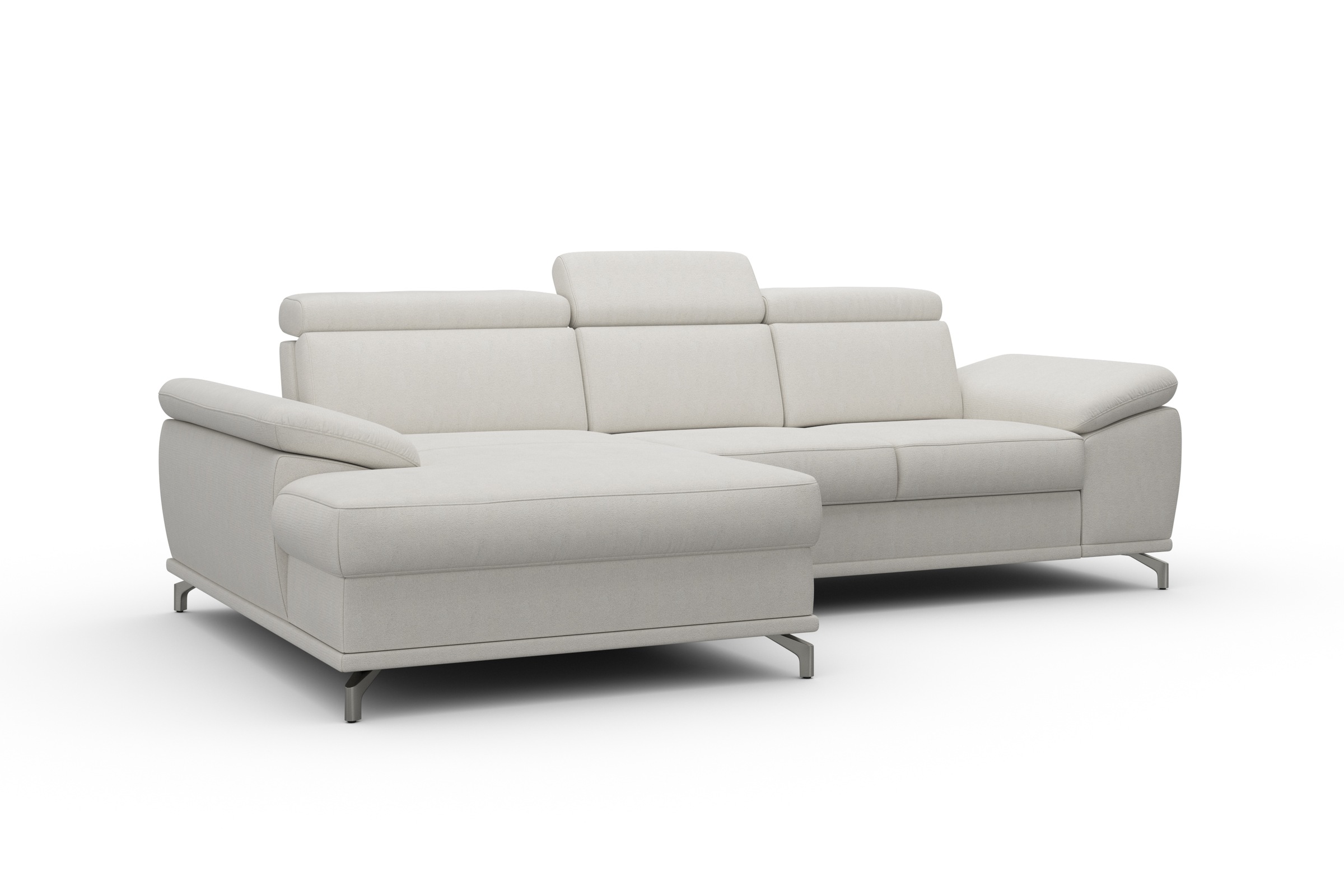 sit&more Ecksofa »Cabrio L-Form, mit Sitztiefenverstellung, Arm- und Kopfteilverstellung«, 2 Nierenkissen, Federkern, optional Bettfunktion und Stauraum