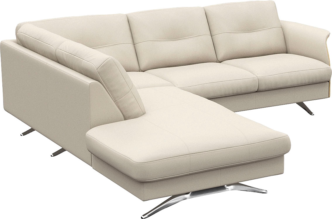 FLEXLUX Ecksofa »Glow, super bequem durch hochwertigem Sitzaufbau mit Federkern, L-Form«, Modernes skandinavisches Design