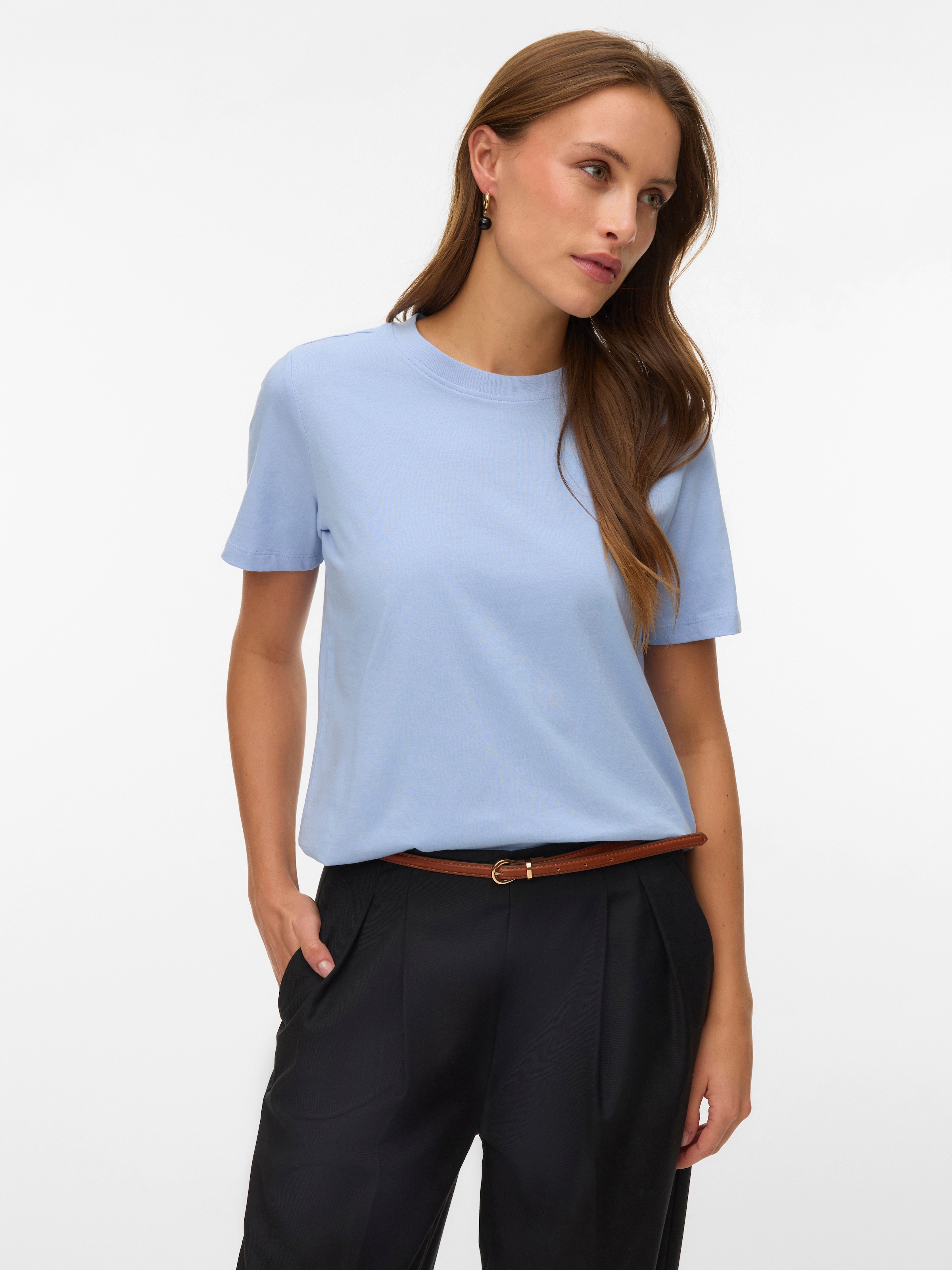 Vero Moda Kurzarmshirt "VMPAULINA SS T-SHIRT GA JRS NOOS" Baumwolle, regula günstig online kaufen