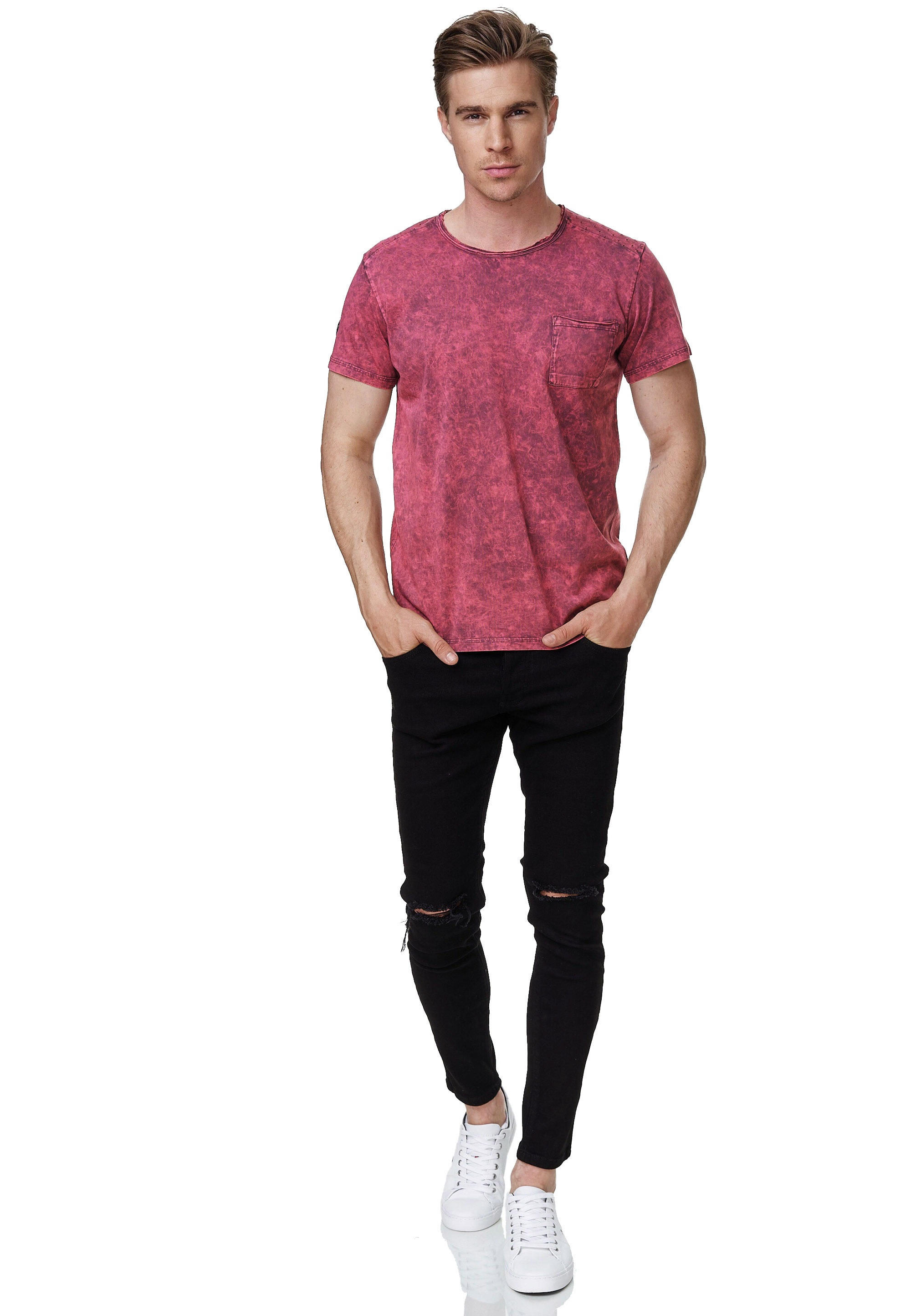 Rusty Neal T-Shirt, mit toller Musterung und Brusttasche