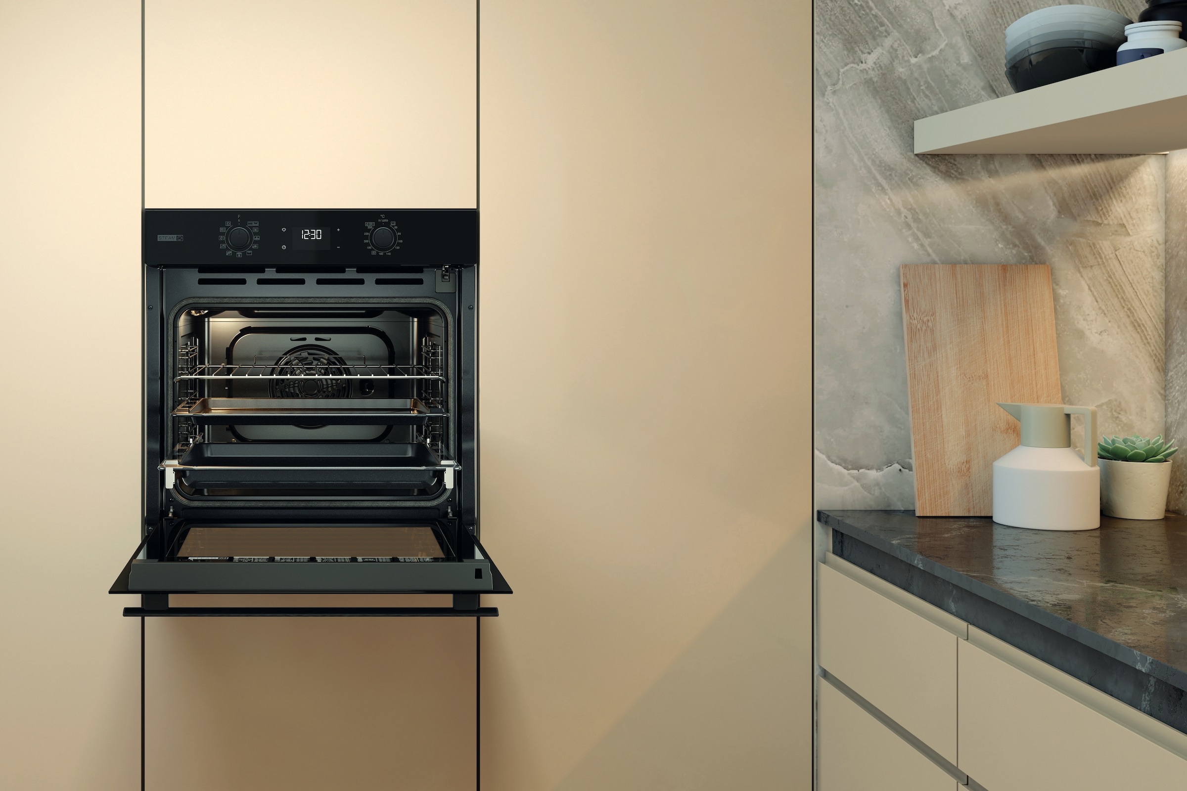 BAUKNECHT Backofen »BBA2S85PU1AK« mit 1-fach-Teleskopauszug mit Pyrolyse-Selbstreinigung AirFry-Funktion – die gesündere Alternative zur Fritteuse