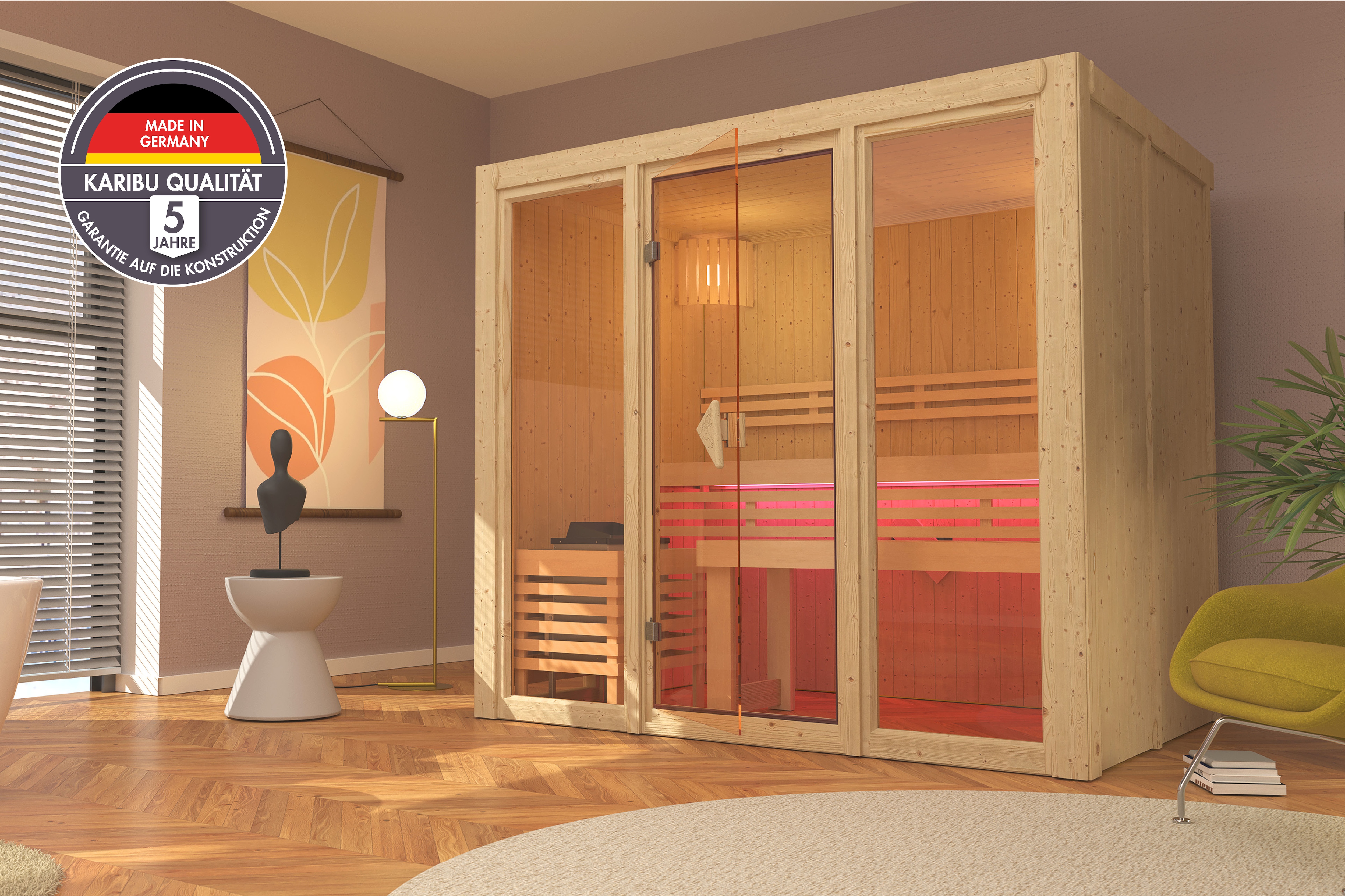 Karibu Sauna "Alani 3" verschiedene Varianten