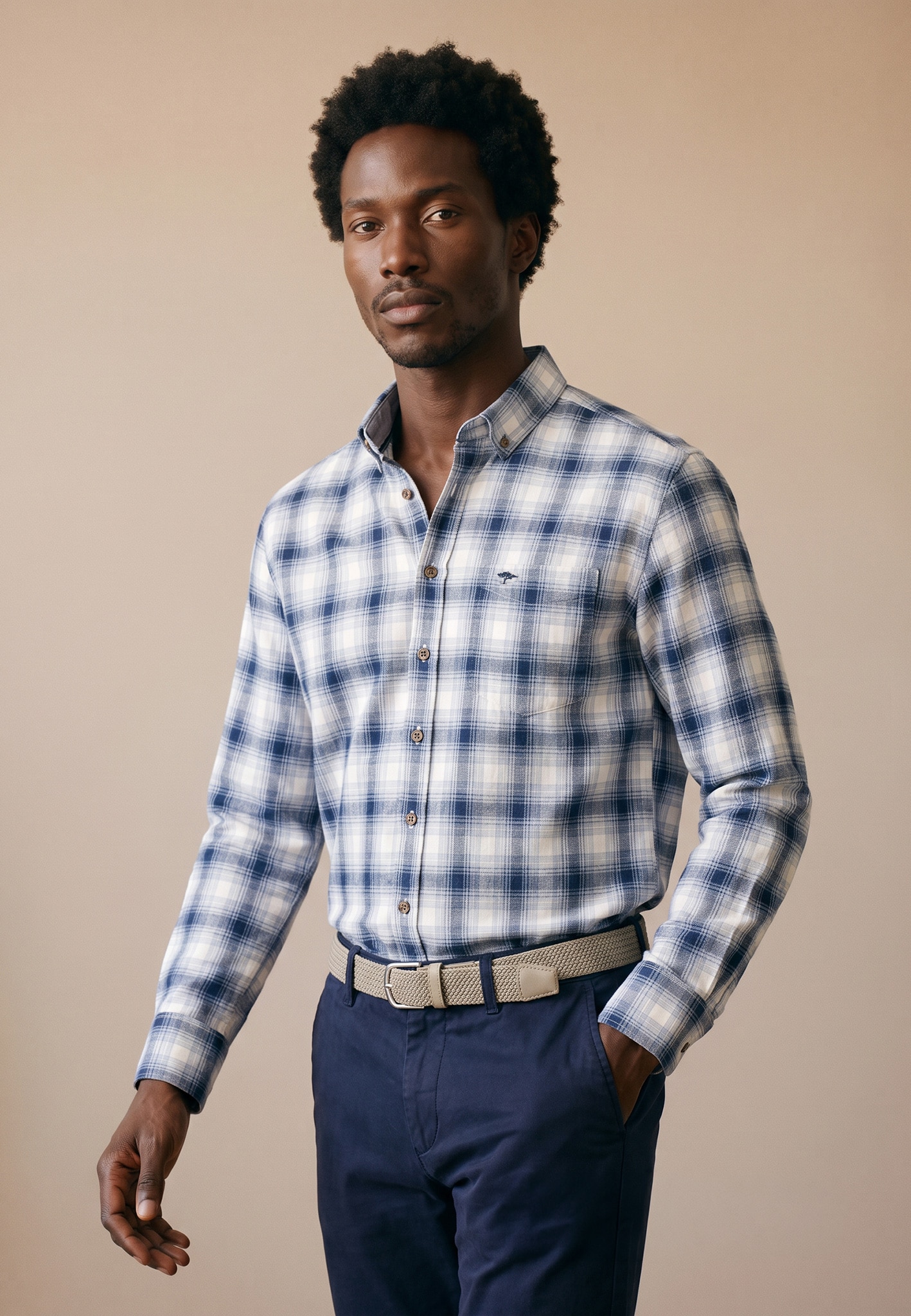 FYNCH-HATTON Karohemd mit Button-Down-Kragen