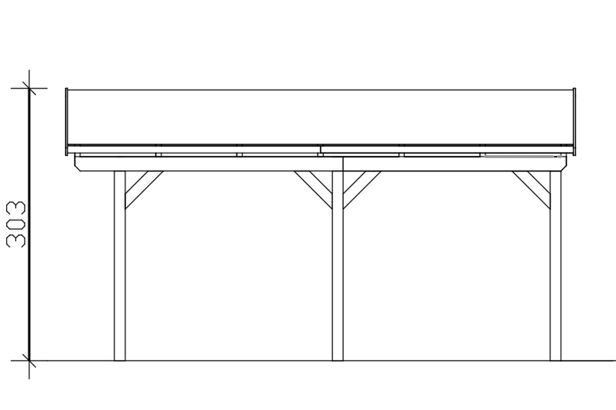 Skanholz Einzelcarport »Fichtelberg«, Leimholz-Nordisches Fichtenholz, weiß, mit roten Schindeln