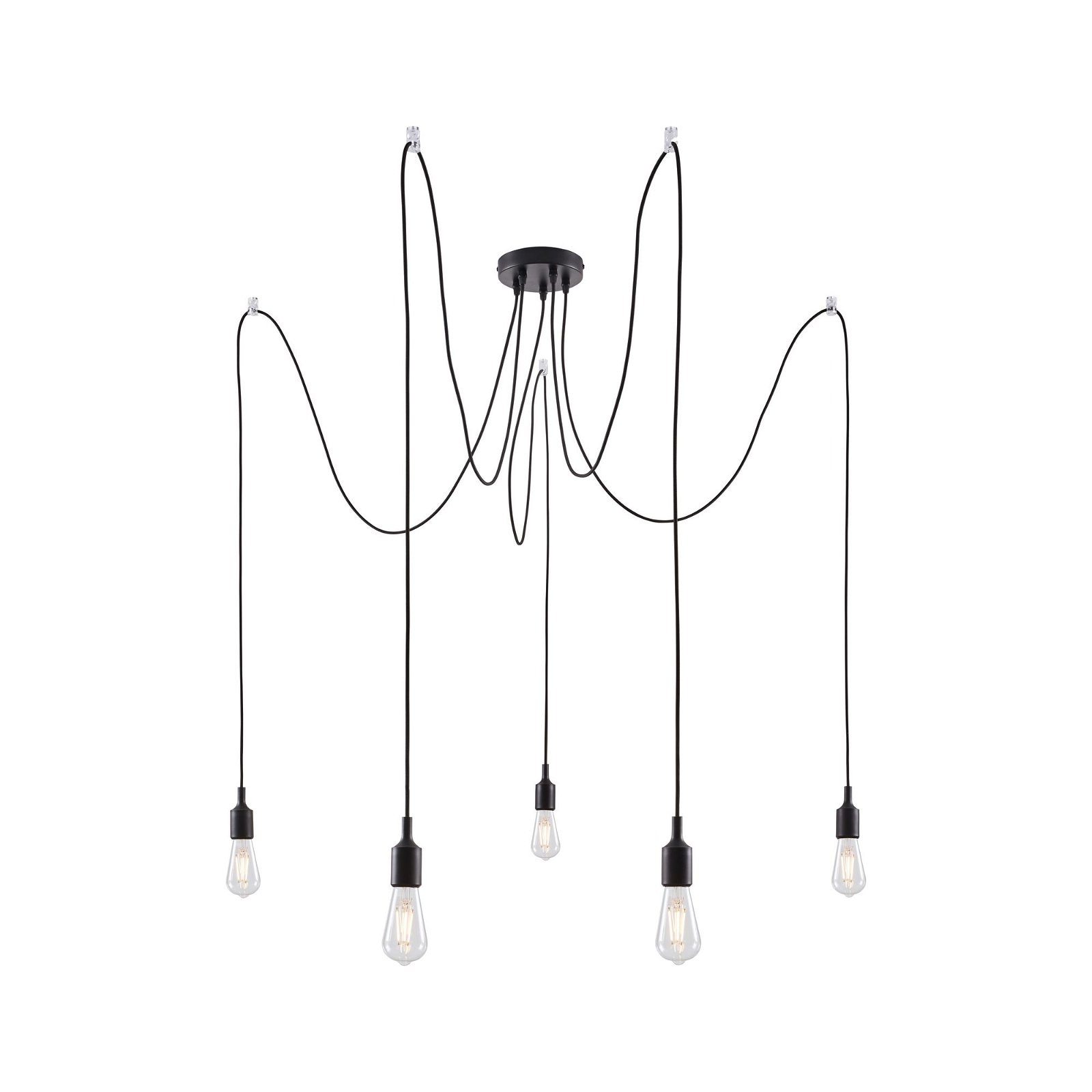 Paulmann Pendelleuchte »Neordic Ketil max.5x60W Schwarz 230V Silikon/Metall«, 5 flammig, Leuchtmittel E27 | ohne Leuchtmittel, E27