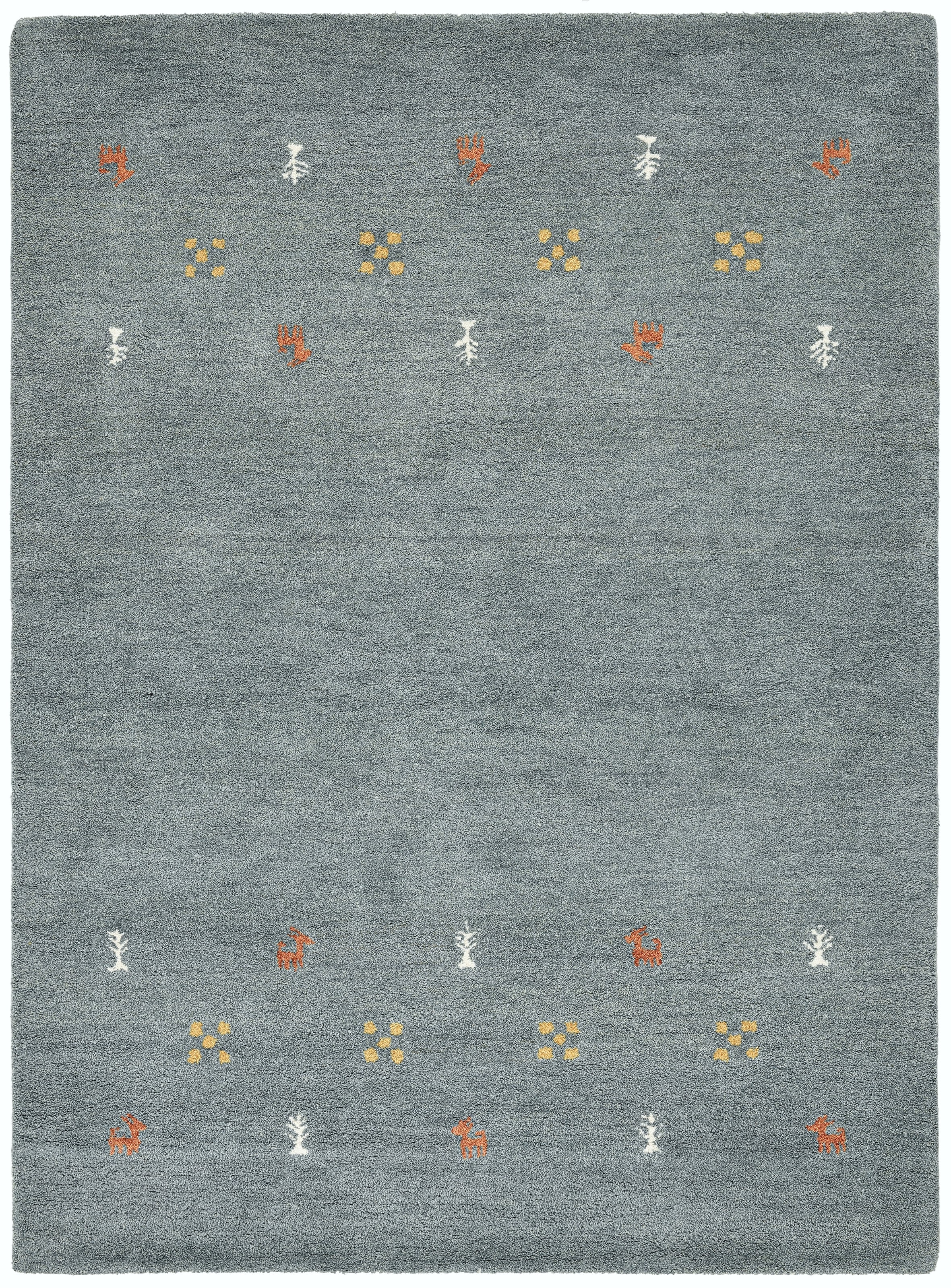 THEKO Wollteppich »Gabbeh Motiv, Handgefertigt, Teppich, Tiermotiv,  reine Wolle« rechteckig 14 mm Höhe reine Wolle, handgewebt, Wohnzimmer, Schlafzimmer, Esszimmer