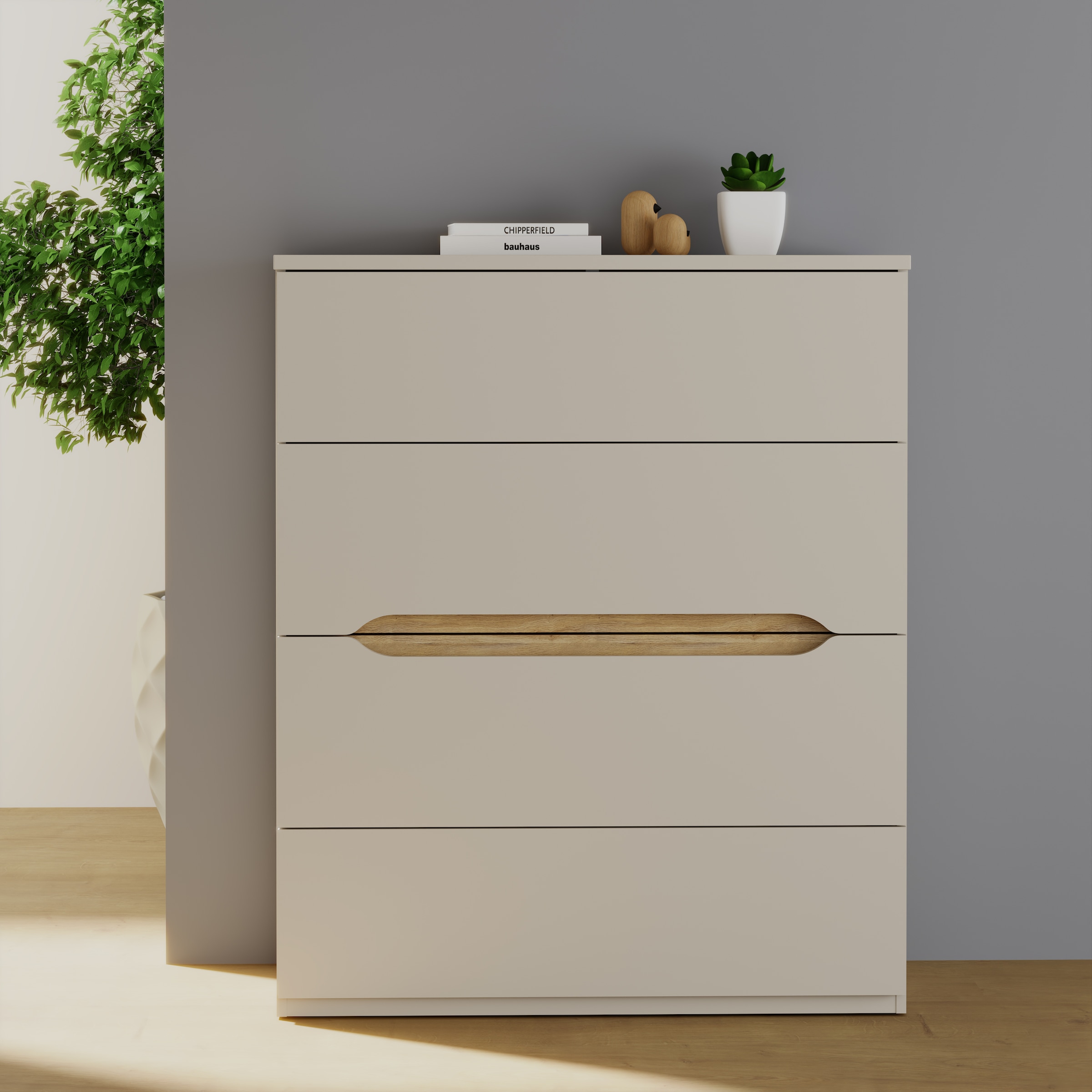 FORTE Hochkommode, B/H/T 95,1/114,7/41,5 cm Hochkommode ohne Griffe günstig online kaufen