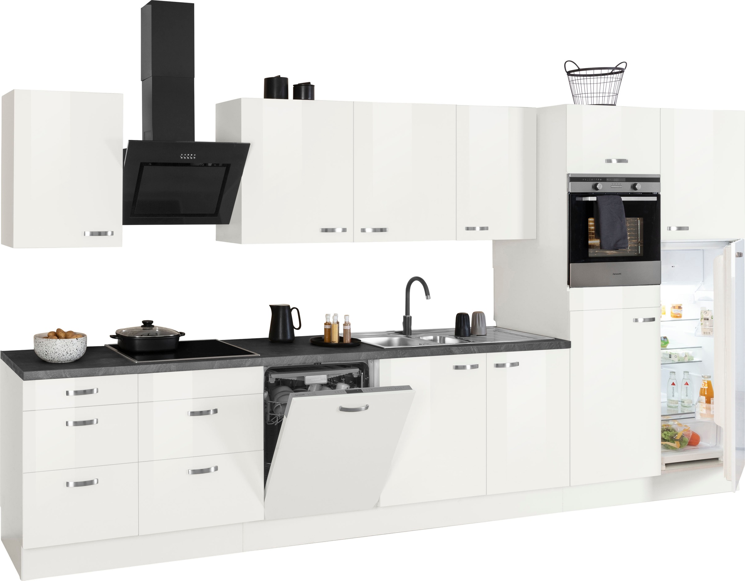 OPTIFIT Küchenzeile "Cara mit Hanseatic E-Geräten" Breite 400 cm, Induktion günstig online kaufen