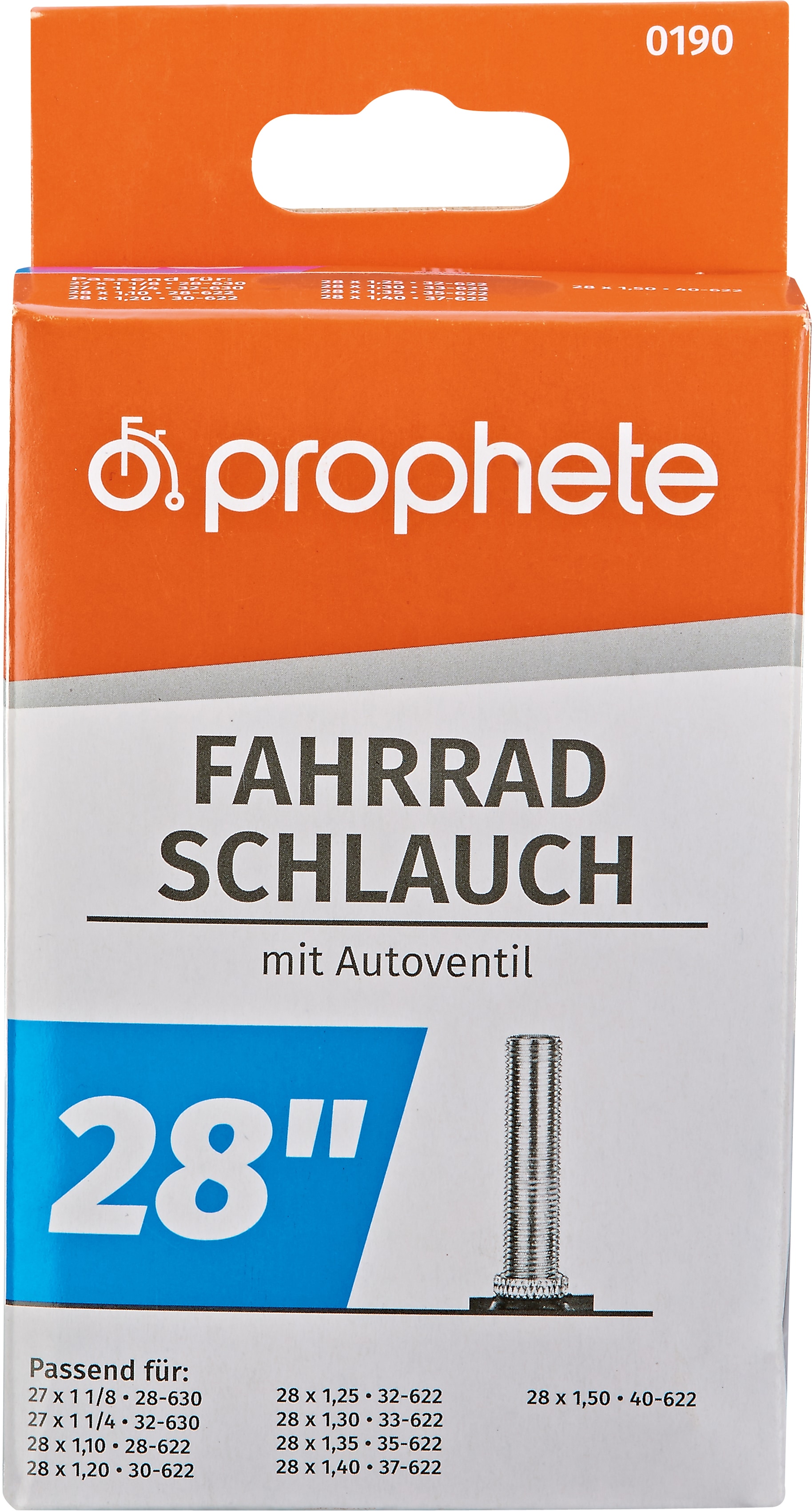Prophete Fahrradschlauch "für Reifengröße 27/28""