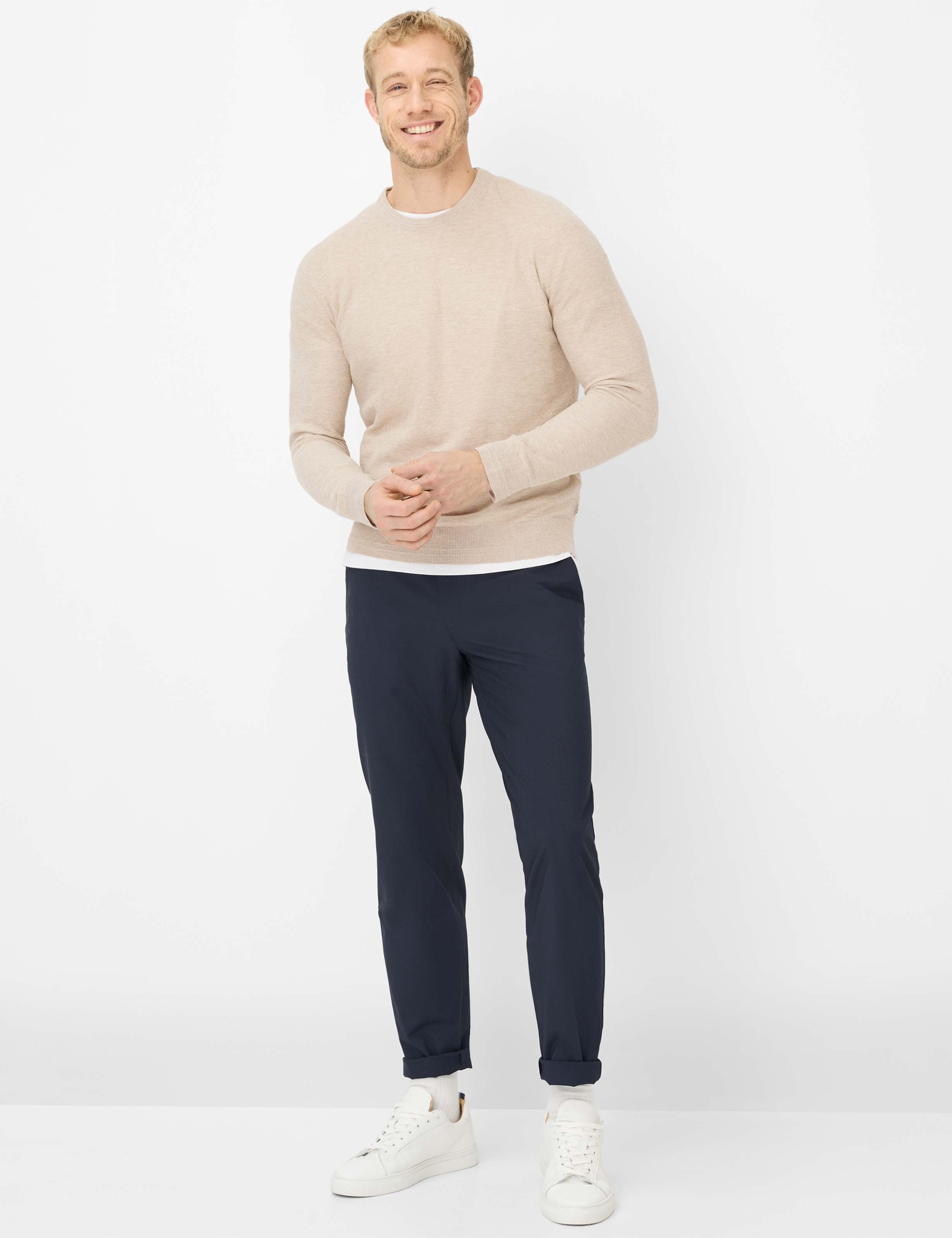 Chinohose BRAX "Style PHIL", Herren, Gr. 31, Länge 32, navy, Web, 66% Polyester, 28% Viskose, 6% Elasthan, Hosen Chinohose 4