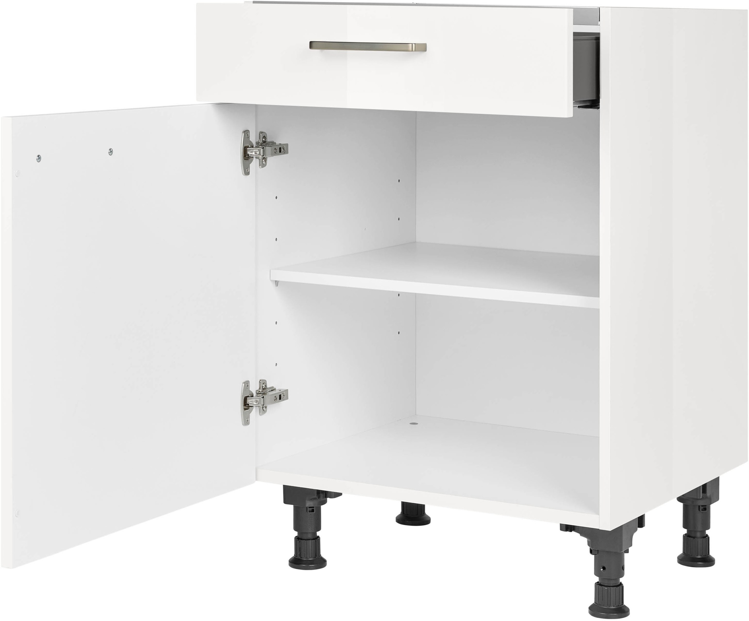 nobilia® Kochfeldumbauschrank »"Flash", mit Schukasten und Tür, Ausrichtung wählbar«, vormontiert, Breite 60 cm