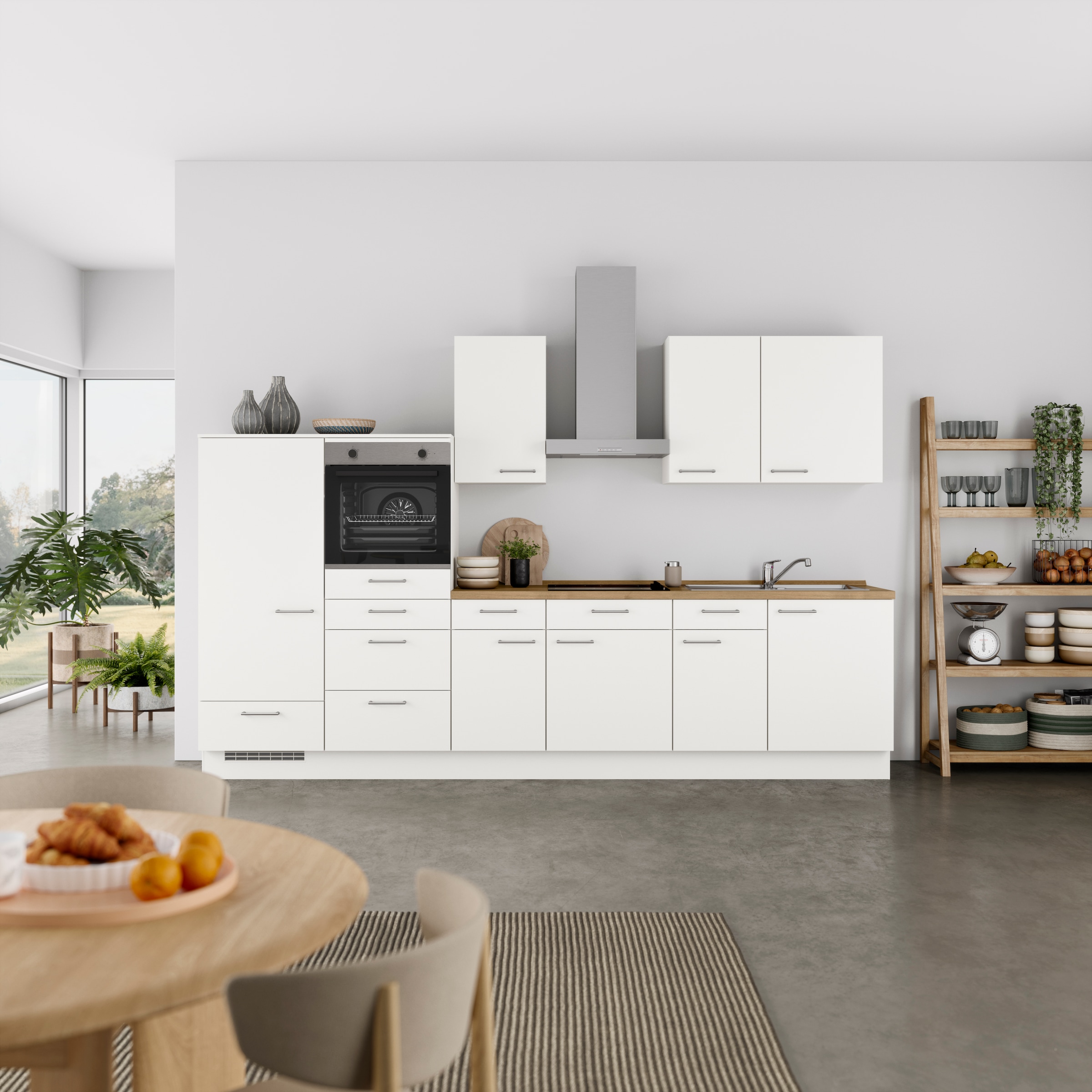 nobilia® Küchenzeile »"Laser I"«, vormontiert, Ausrichtung wählbar, Breite 330 cm, wahlw. mit E-Geräten