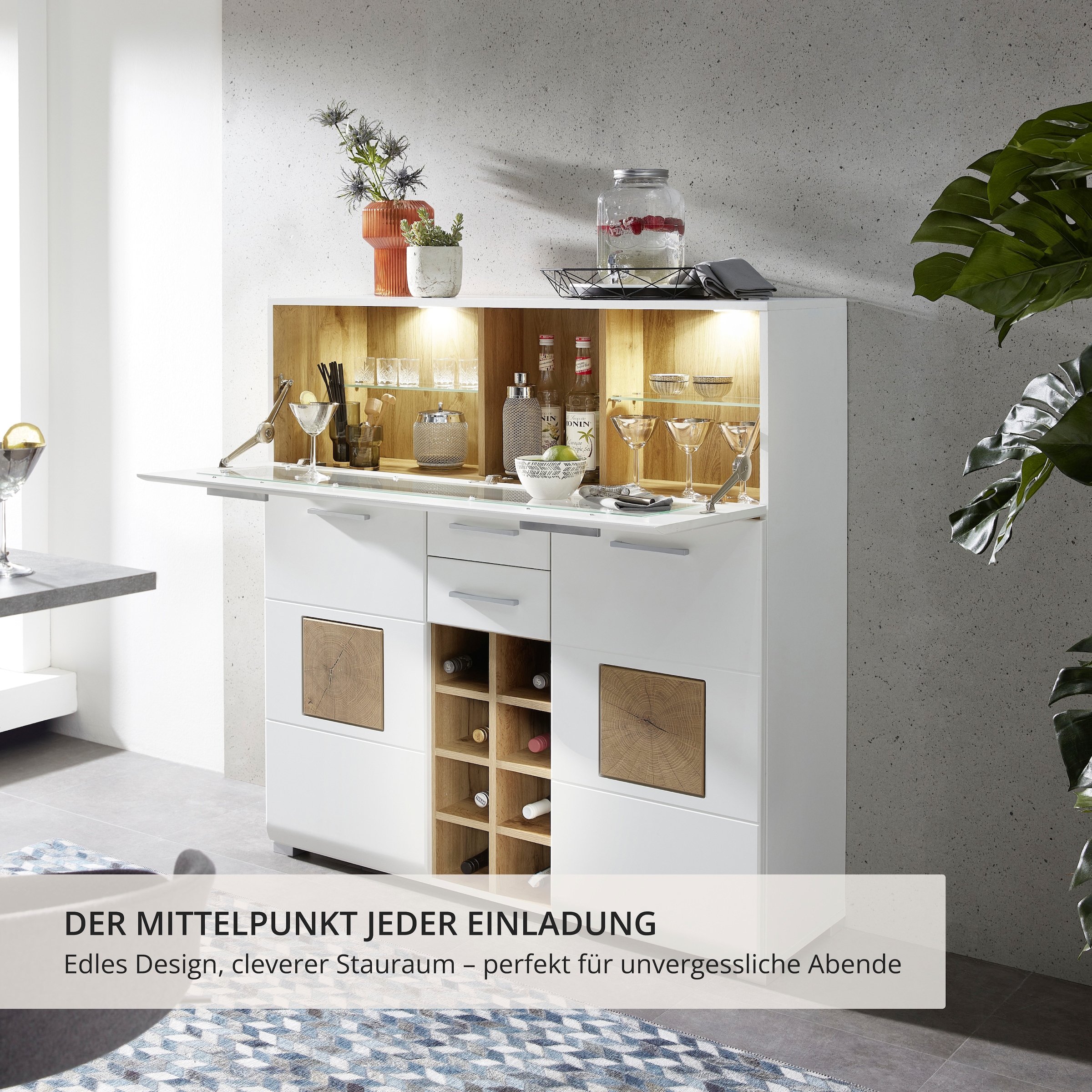 Innostyle Barschrank »FUN PLUS, TOPSELLER!« Barschrank, OTTOs Choice,  Maße: 120 x 129 x 37 cm (B/H/T), mit LED-Beleuchtung