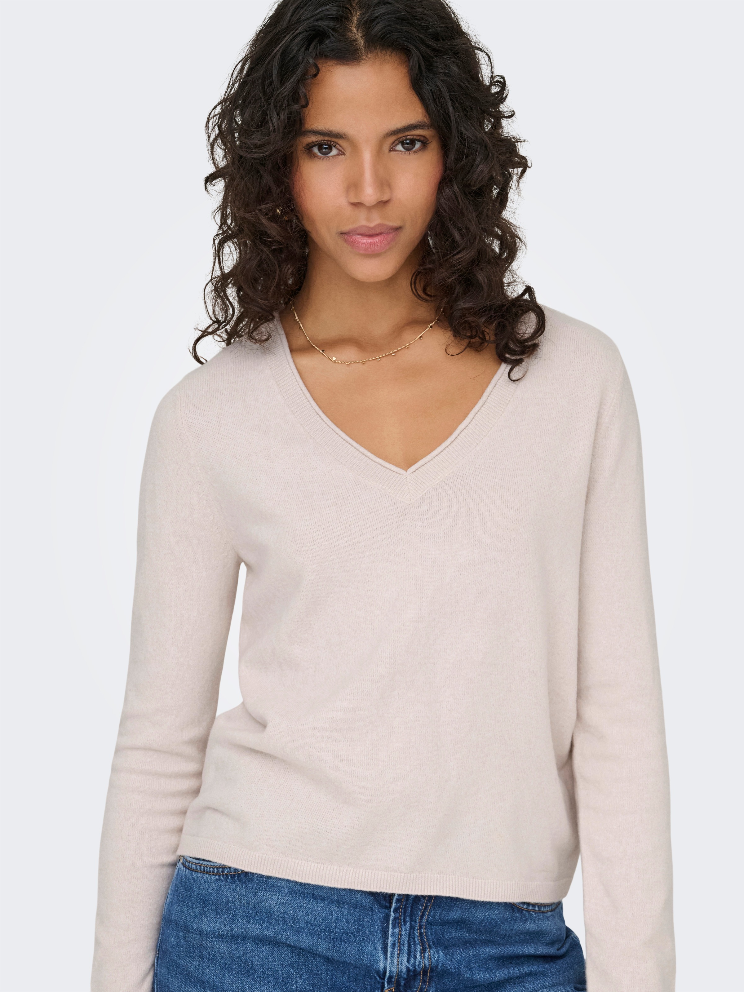 ONLY V-Ausschnitt-Pullover "ONLLOYAL LIFE LS V-NECK PULLO KNT NOOS" Materia günstig online kaufen