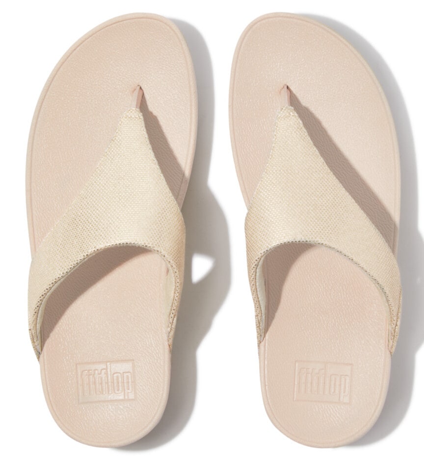 Fitflop Zehentrenner »LULU GLITZ«, Keilabsatz, Sommerschuh, Microwobbleboard - komfortables Fußbett