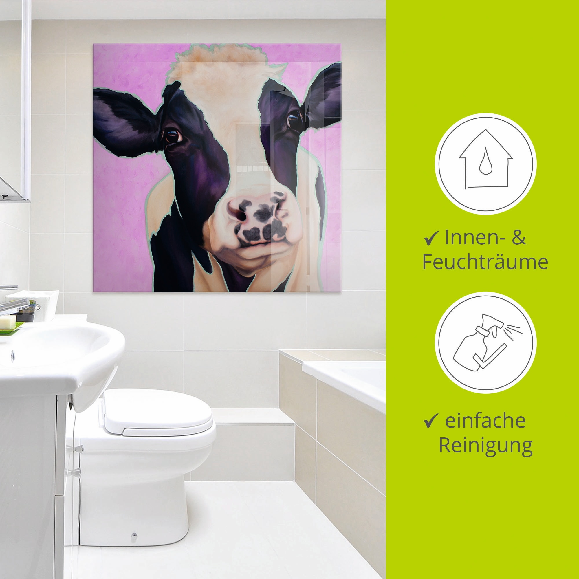 Artland Glasbild »Kuh Lotte«, Haustiere, (1 St.), in verschiedenen Größen