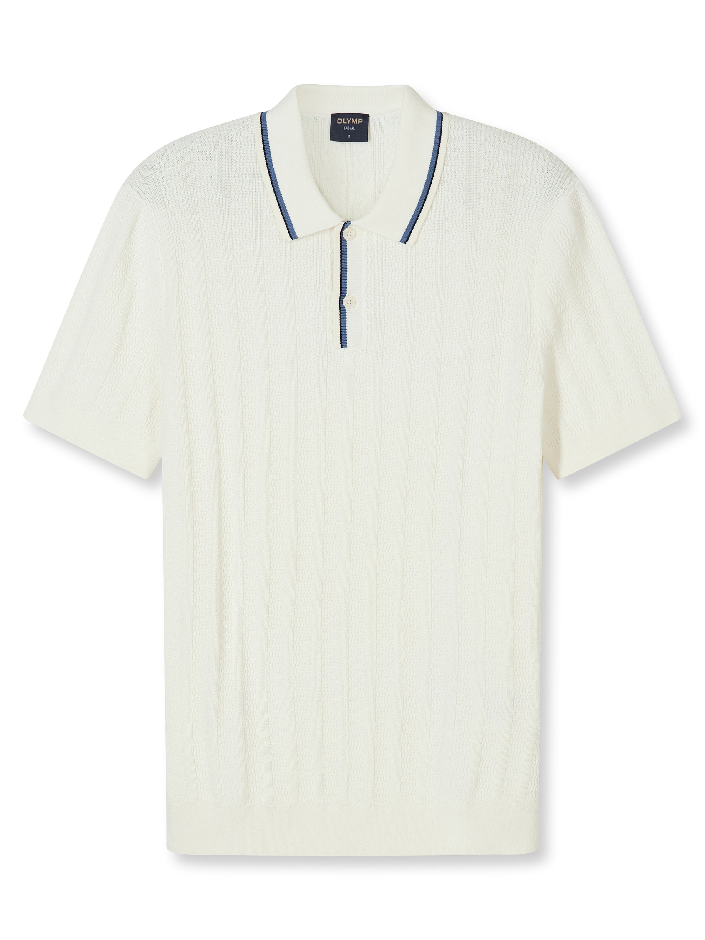 OLYMP Kurzarmshirt mit Flecht-Muster und Polokragen, Strick günstig online kaufen
