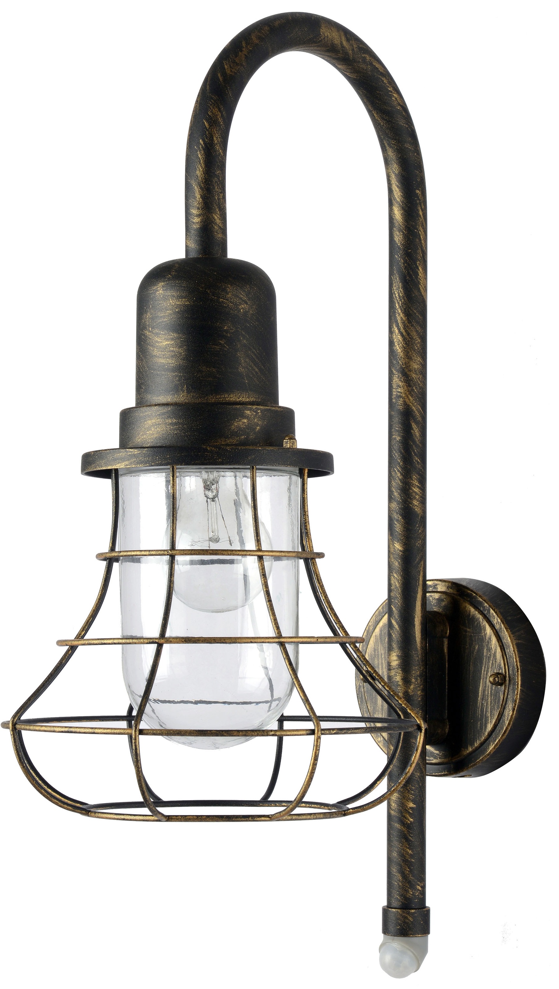 LUTEC Außen-Wandleuchte BIRD 1901-PIR BG, E27, 1 St., Bewegungsmelder