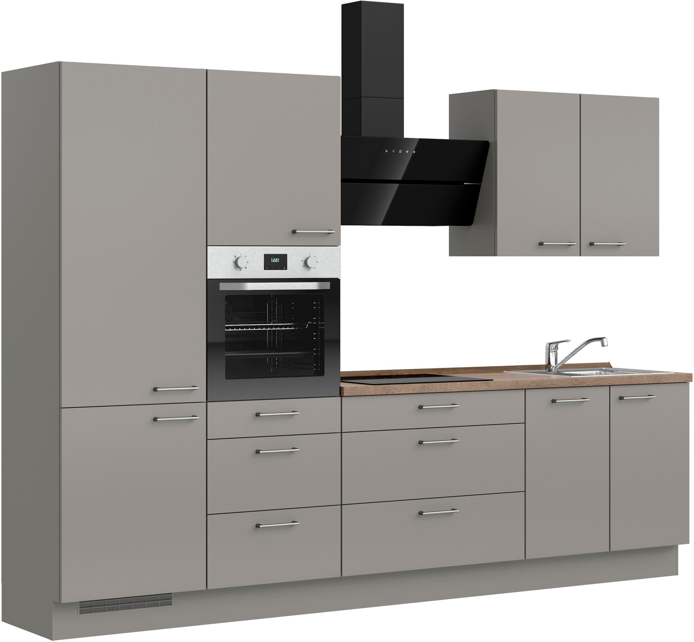 nobilia® Küchenzeile »"Laser II"«, vormontiert, Ausrichtung wählbar, Breite 300 cm, wahlw. mit E-Geräten