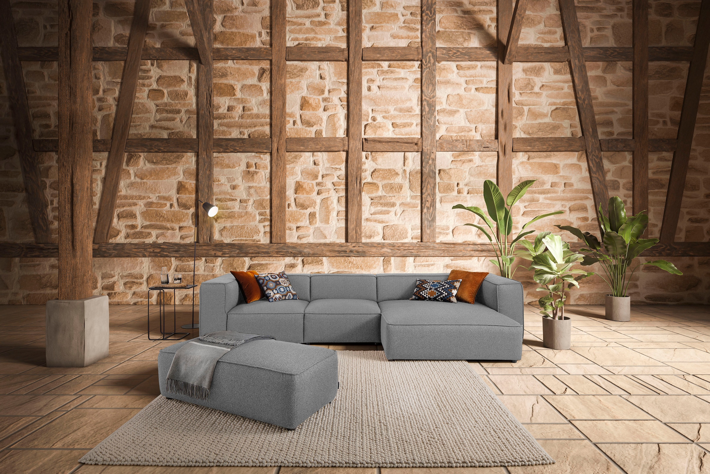 W.SCHILLIG Ecksofa "around-the-block", mit eleganter Biese, mit Federkern, günstig online kaufen