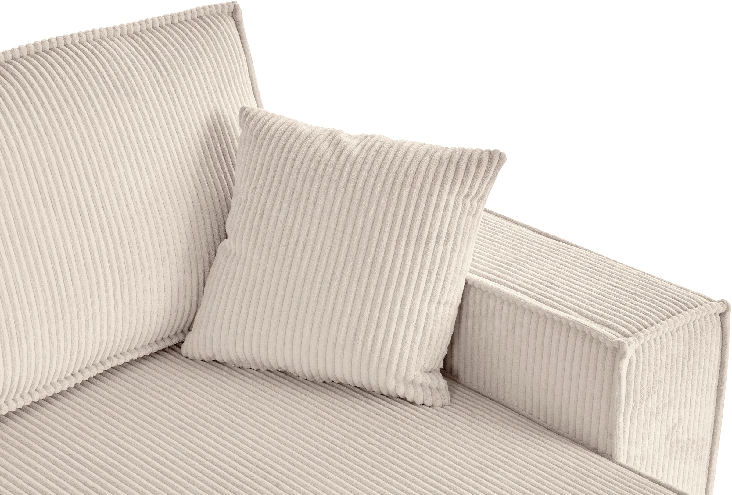 OTTO home Wohnlandschaft »Cassi, 311 cm, U-Form, Schlafsofa, Dauerschläfer, Boxspringfederung«, Schlaffunktion (133/270cm), Bettkasten, Seitentaschen, Cord-Bezug
