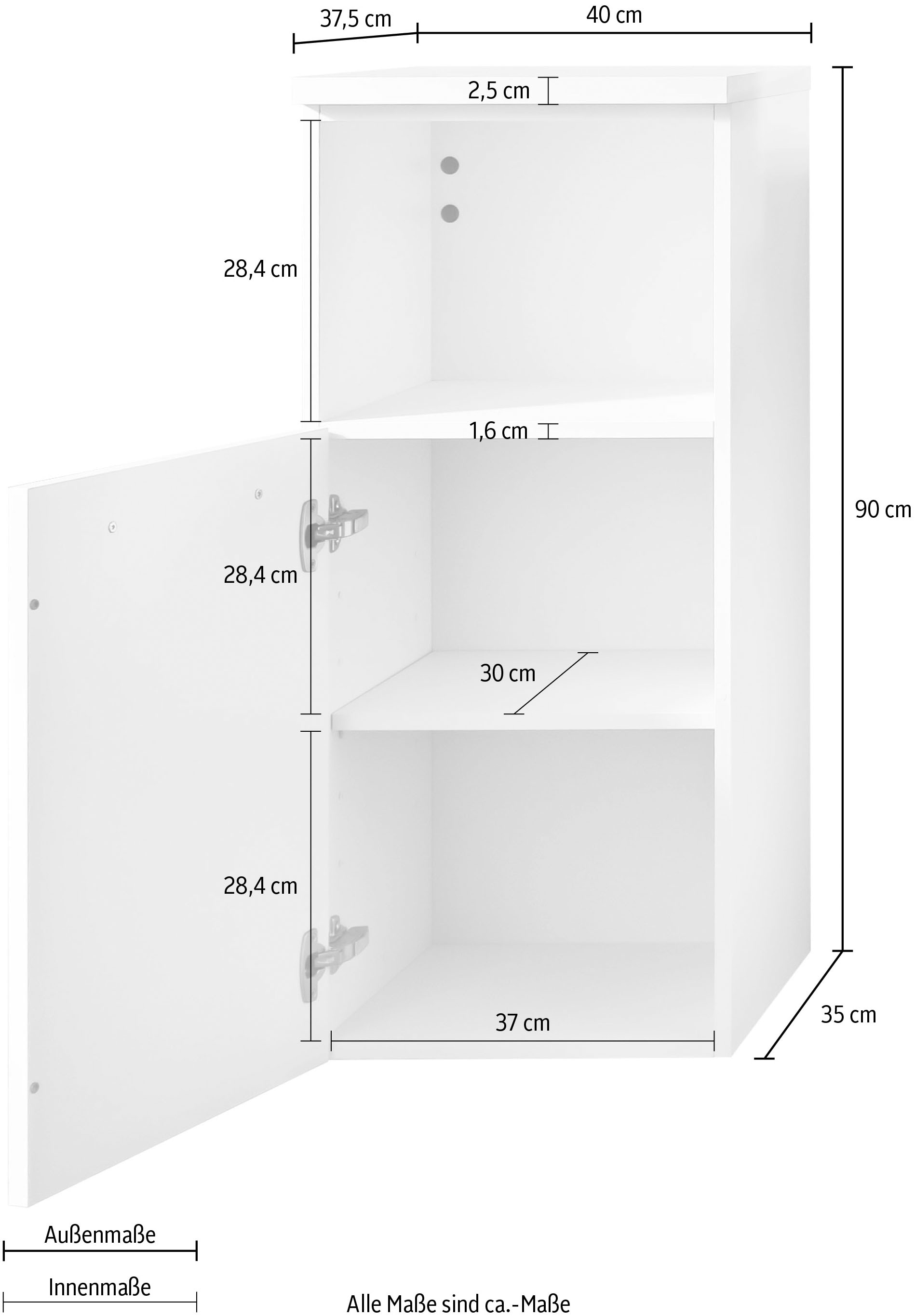 Nolte SPA Hochschrank »Lux - Badmöbel Hochschrank« Set, 2 Stk. tlg. Innen/Außenfarbe identisch