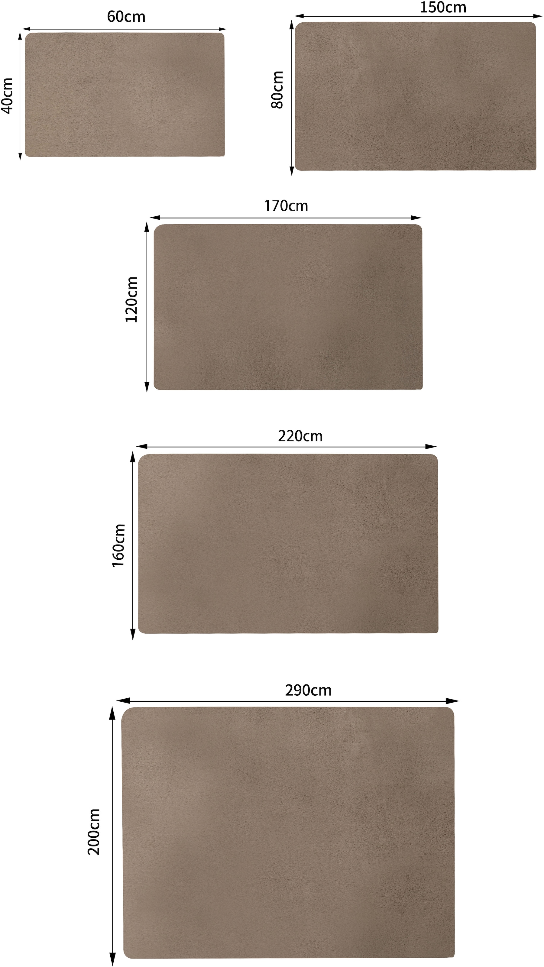 Bruno Banani Fellteppich »Rabbit 2, Kunstfell Teppich, Modern«, rechteckig, 25 mm Höhe, Kaninchenfell-Haptik, sehr weich, Wohnzimmer, Schlafzimmer, Esszimmer
