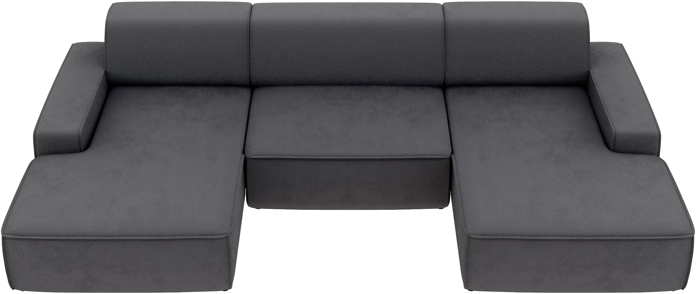 TRENDMANUFAKTUR Wohnlandschaft »Graz, wahlweise mit Sitzvorschub und Bettkasten, U-Form, Breite 329 cm«, in Cord-, haustierfreundlichem LEO Struktur- oder LUMOS-3D-Bezug
