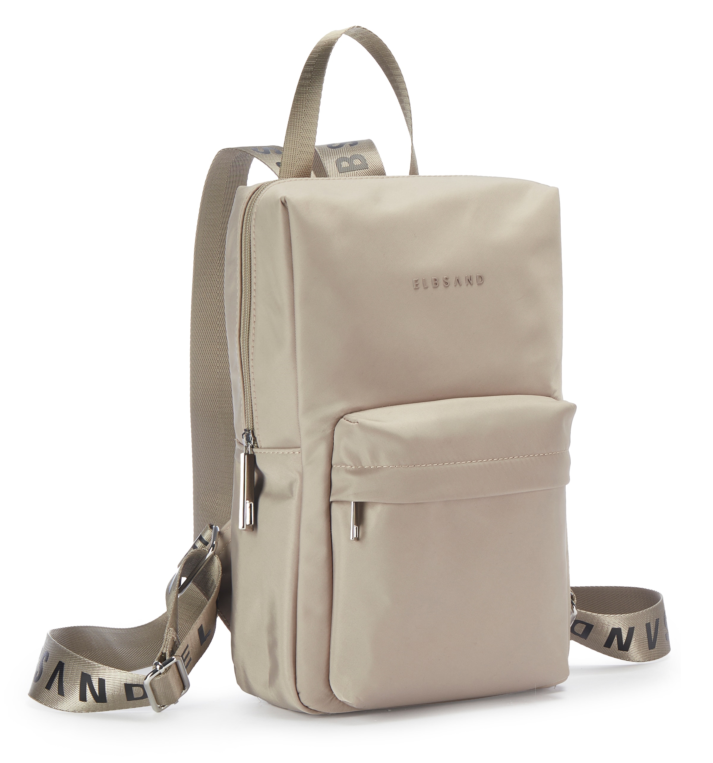Elbsand Rucksack "City-Rucksack, Tasche, Freizeitrucksack" NEU mit bedruckten Schulterriemen VEGAN