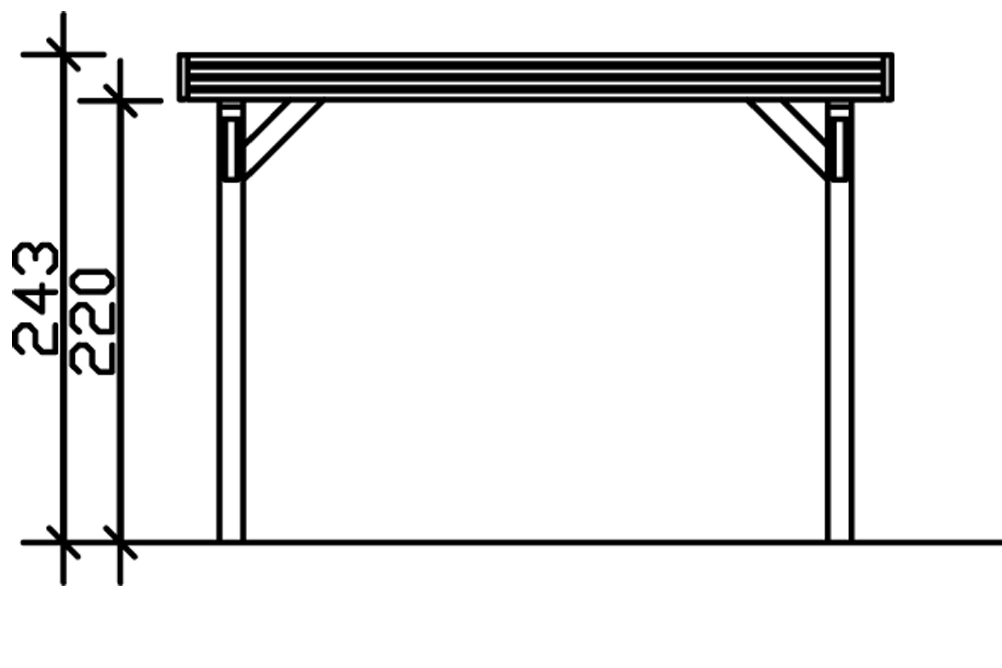 Skanholz Einzelcarport »Spessart«, 291 cm, Anthrazit