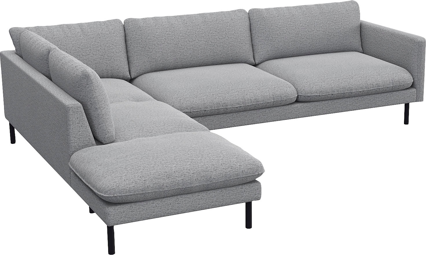 FLEXLUX Ecksofa »Bolzano, elegant und bequem, L-Form«, Sitzaufbau mit Kaltschaum & Stahl-Wellen, lose Sitz -& Rückenkissen