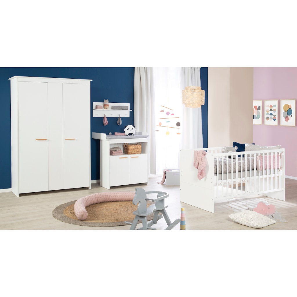 roba® Babyzimmer-Komplettset »roba Anton«, (Set, 3 St., bestehend aus Kombi-Kinderbett, Kleiderschrank und Wickelkommode)