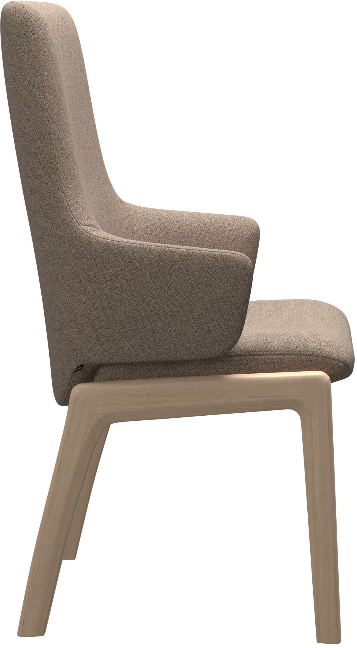 Stressless® Polsterstuhl »Laurel«, ROHLEDER Stoff Q2 FARON, High Back mit Armlehne, Größe L, mit abgerundeten Beinen in Eiche