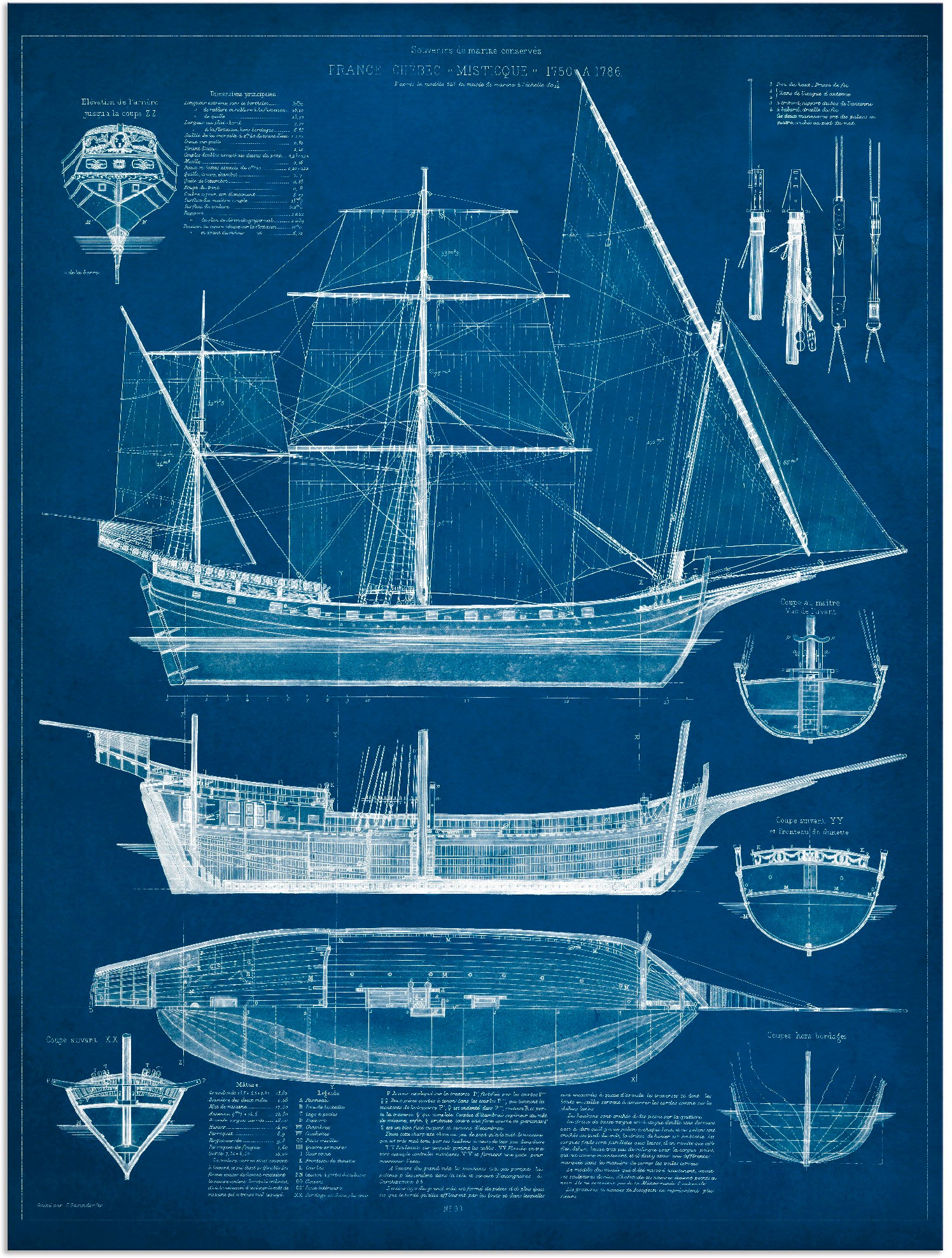 Artland Wandbild "Entwurf für ein Antikes Schiff I", Boote & Schiffe, (1 St günstig online kaufen