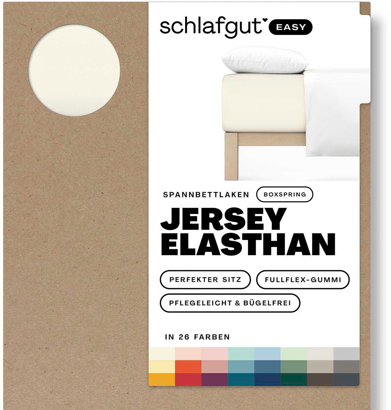 Schlafgut Spannbettlaken »EASY Jersey Elasthan Boxspring«, MADE IN GREEN by OEKO-TEX®