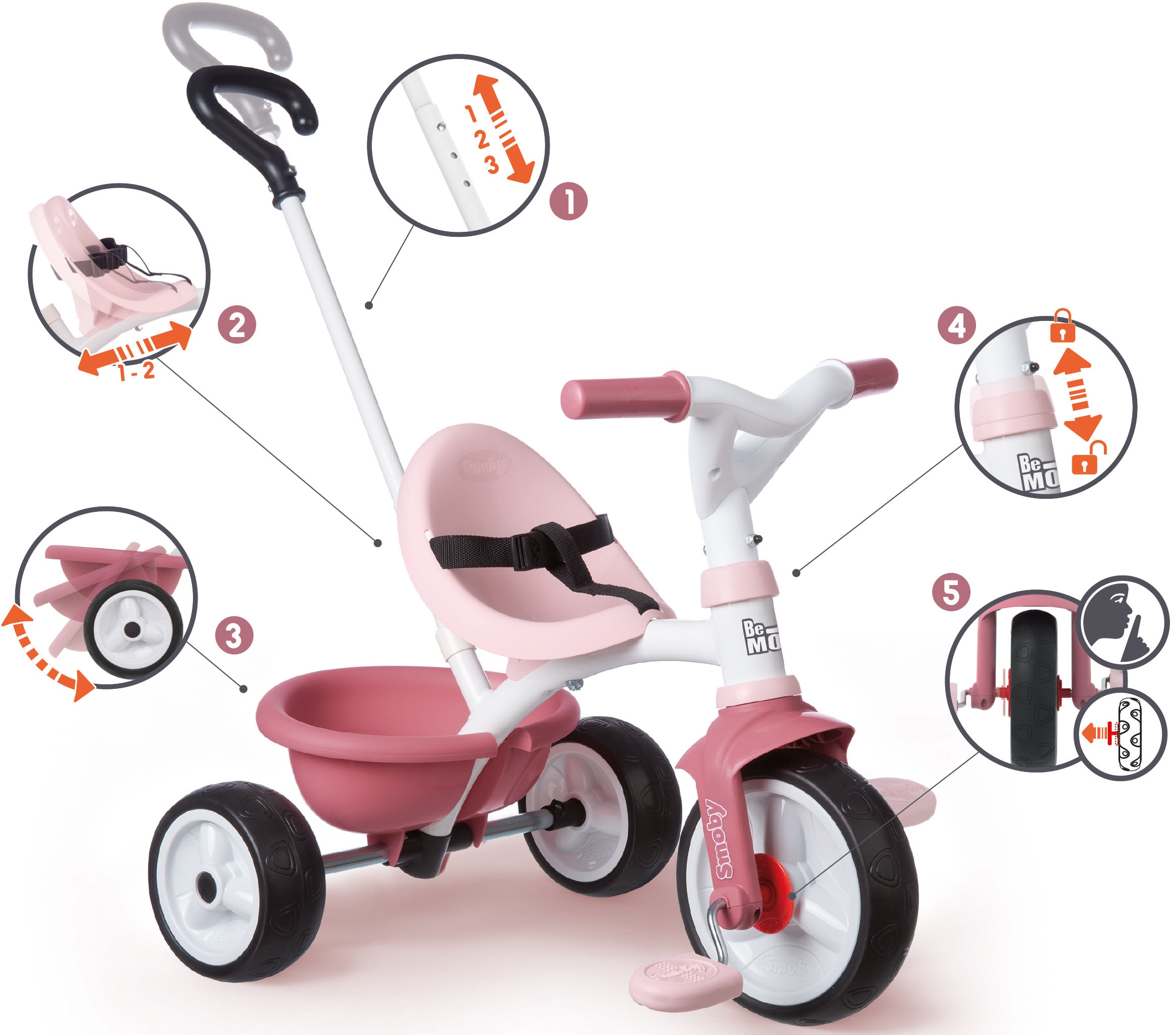 Smoby Dreirad »Be Move, rosa«, Made in Europe