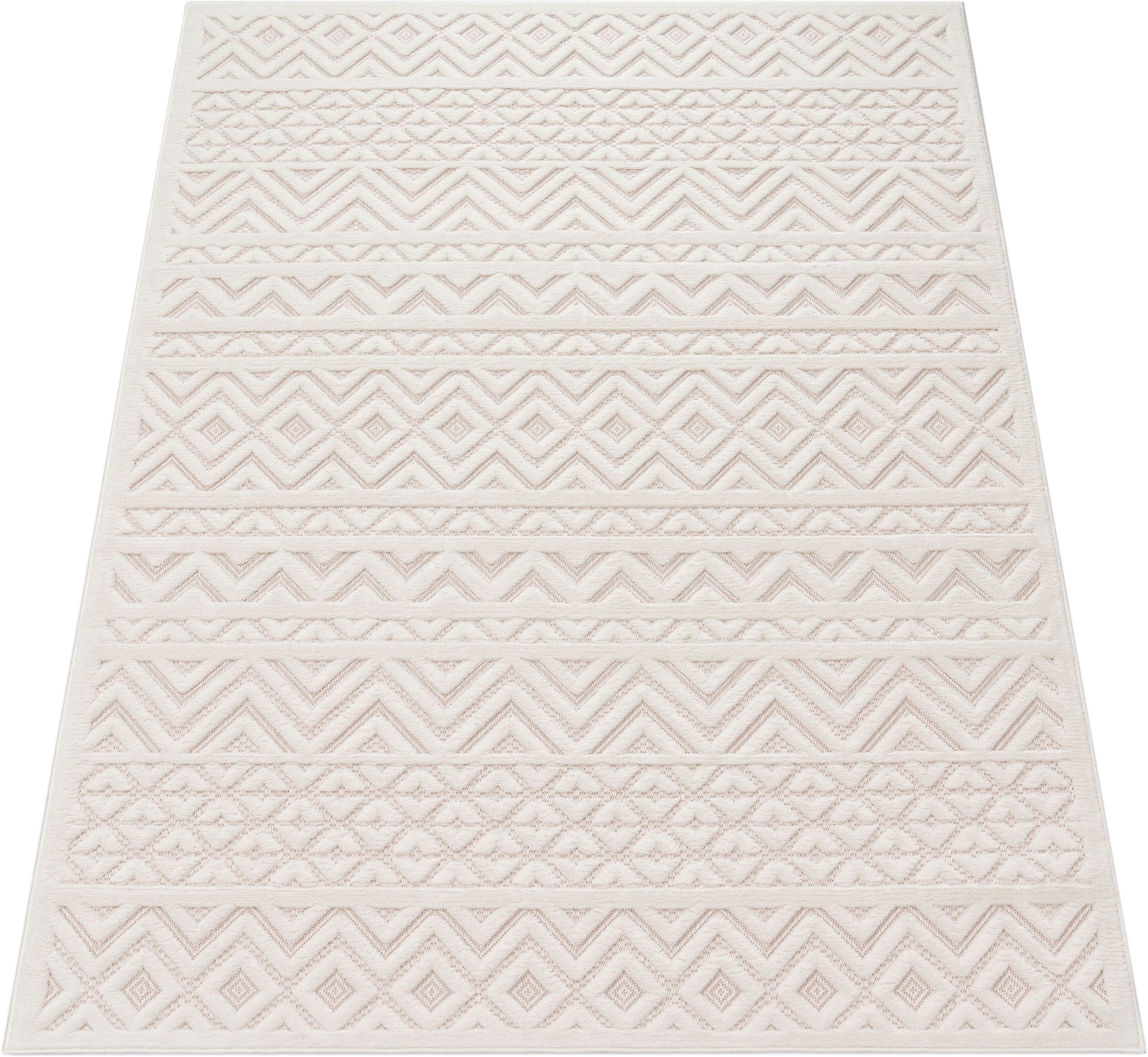 Paco Home Teppich "Livorno 673" rechteckig 14 mm Höhe Uni-Farben, Scandi, R günstig online kaufen