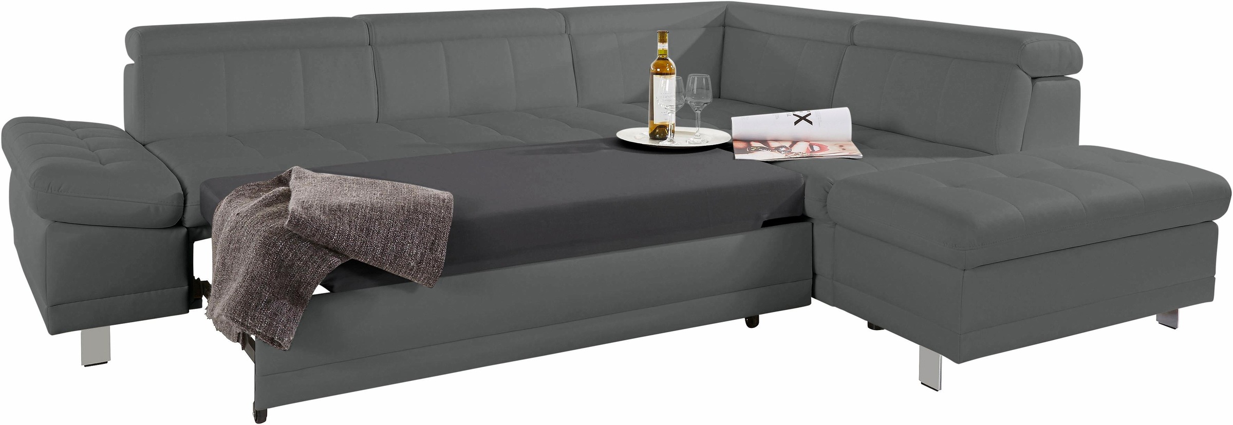sit&more Ecksofa »Limit L-Form«, wahlweise mit Bettfunktion und Bettkasten