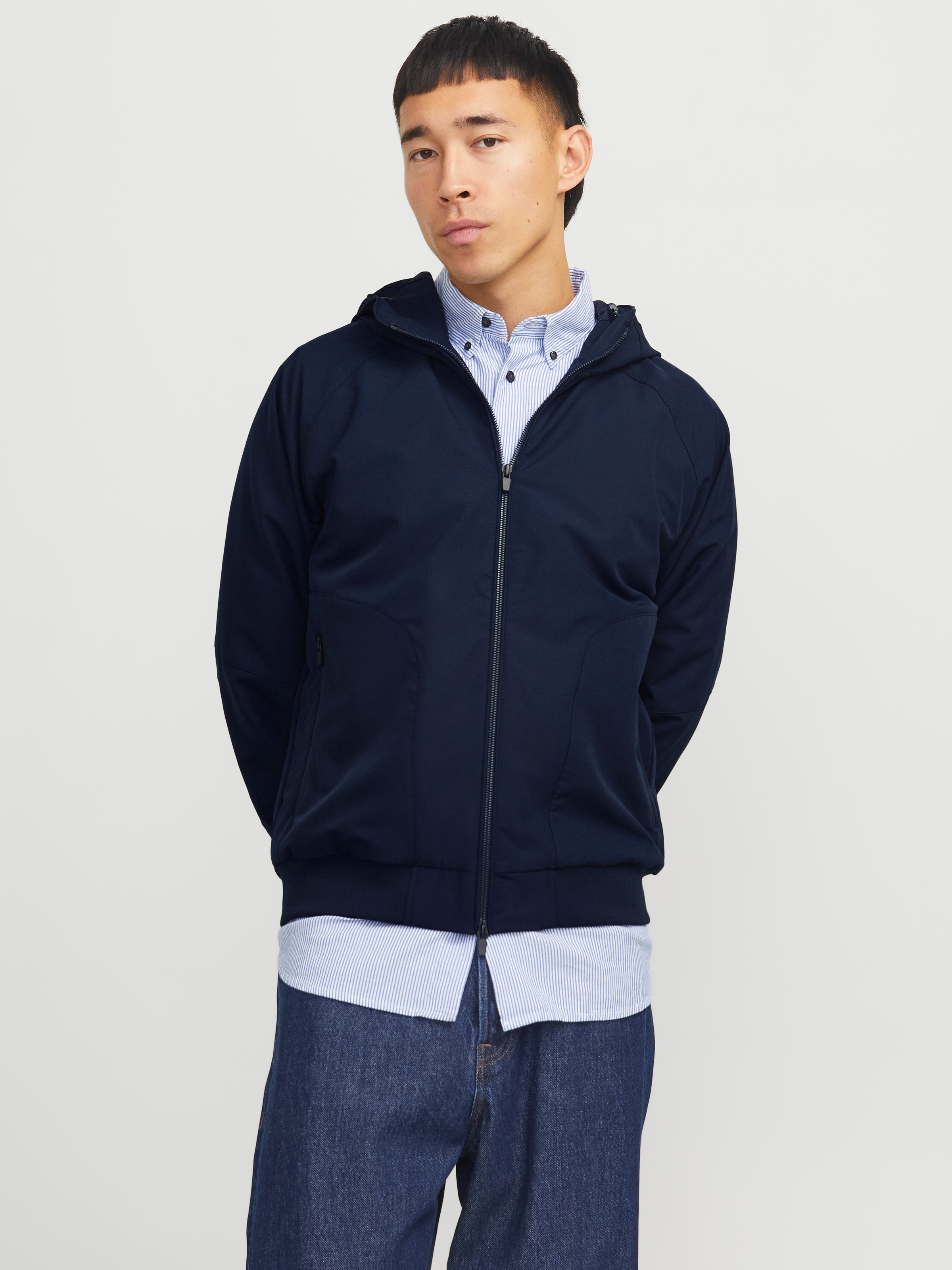 Jack & Jones Bomberjacke "JJEPERFECT BOMBER NOOS", mit Kapuze, mit Kapuze