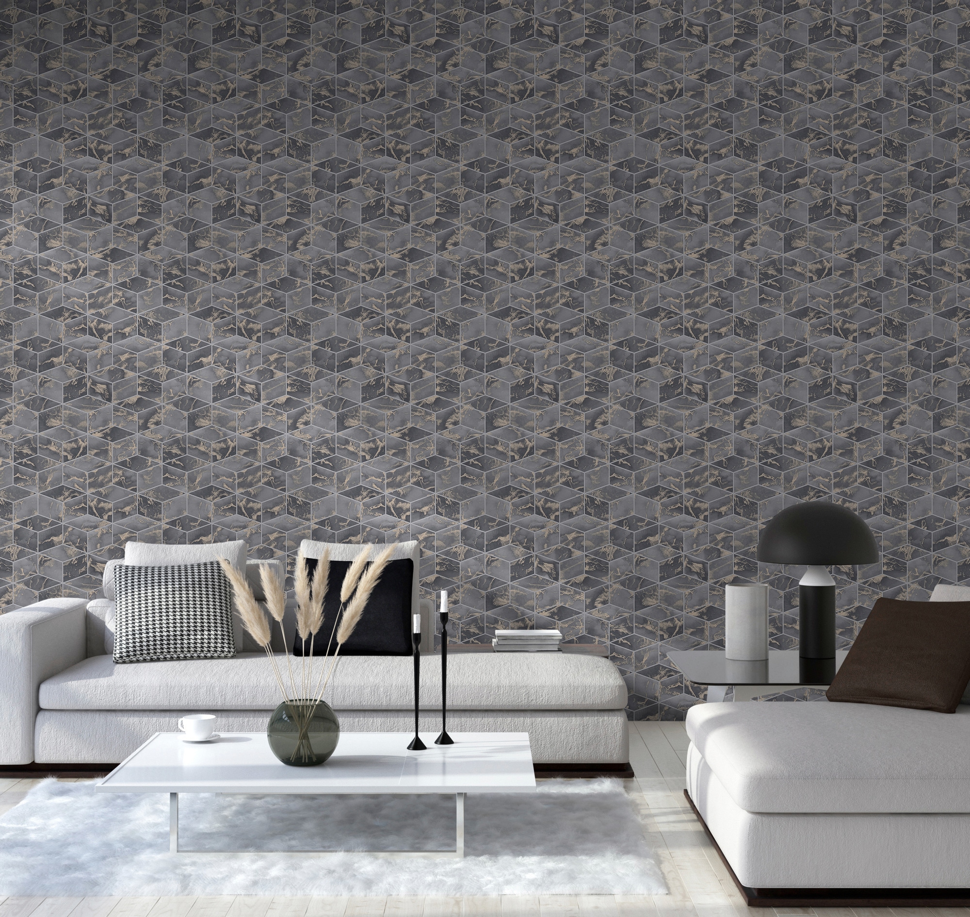 living walls Vliestapete »Metropolitan Stories, Alena St. Petersburg«, 3D-Optik-geometrisch, Tapete Geometrisch Tapeten Wohnzimmer Schlafzimmer Küche Design Optik