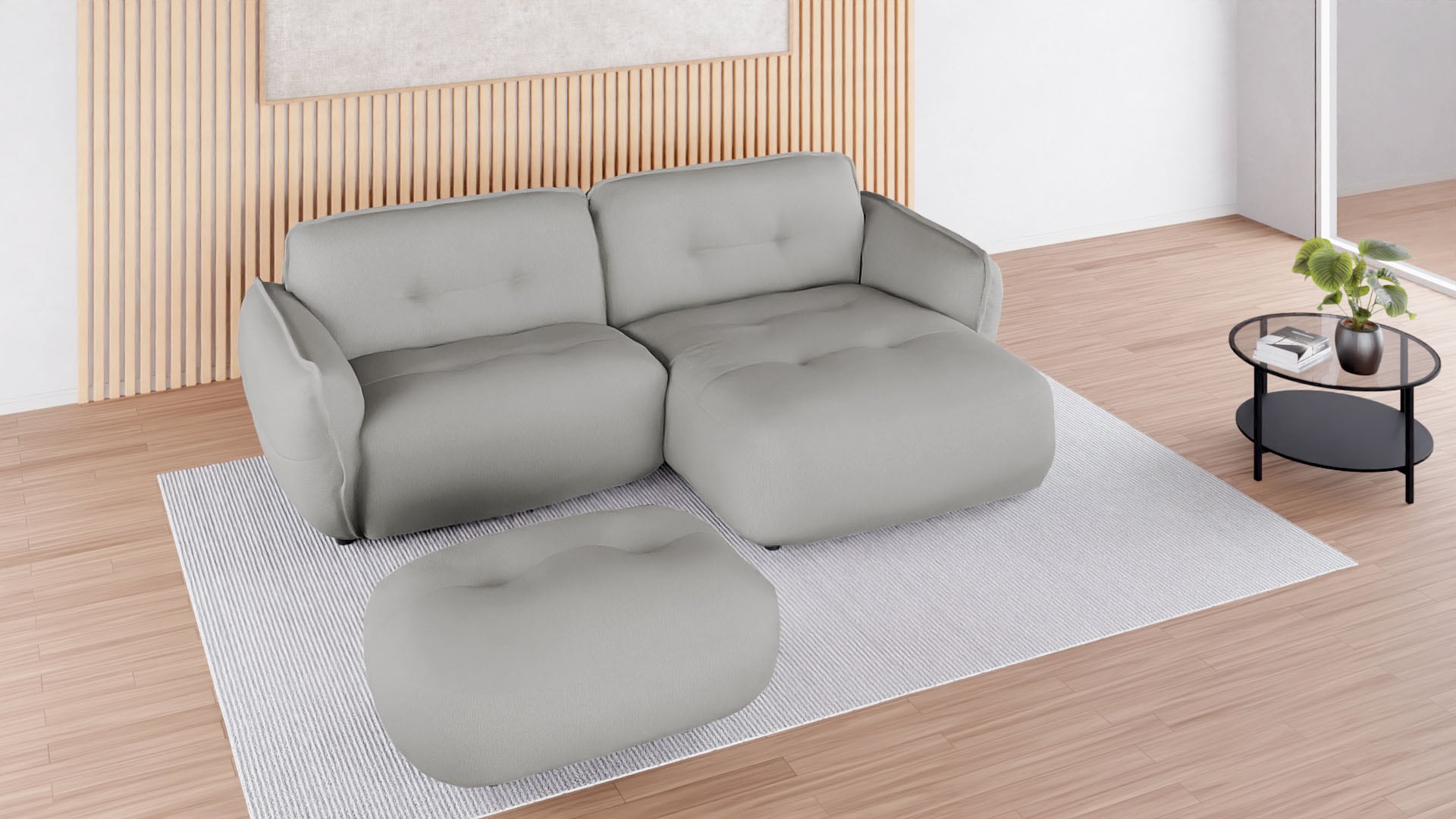 BETYPE Polsterhocker »Be Fluffy«, softer Sitzkomfort, moderner Kedernaht, hochwertiger Bezugsstoff