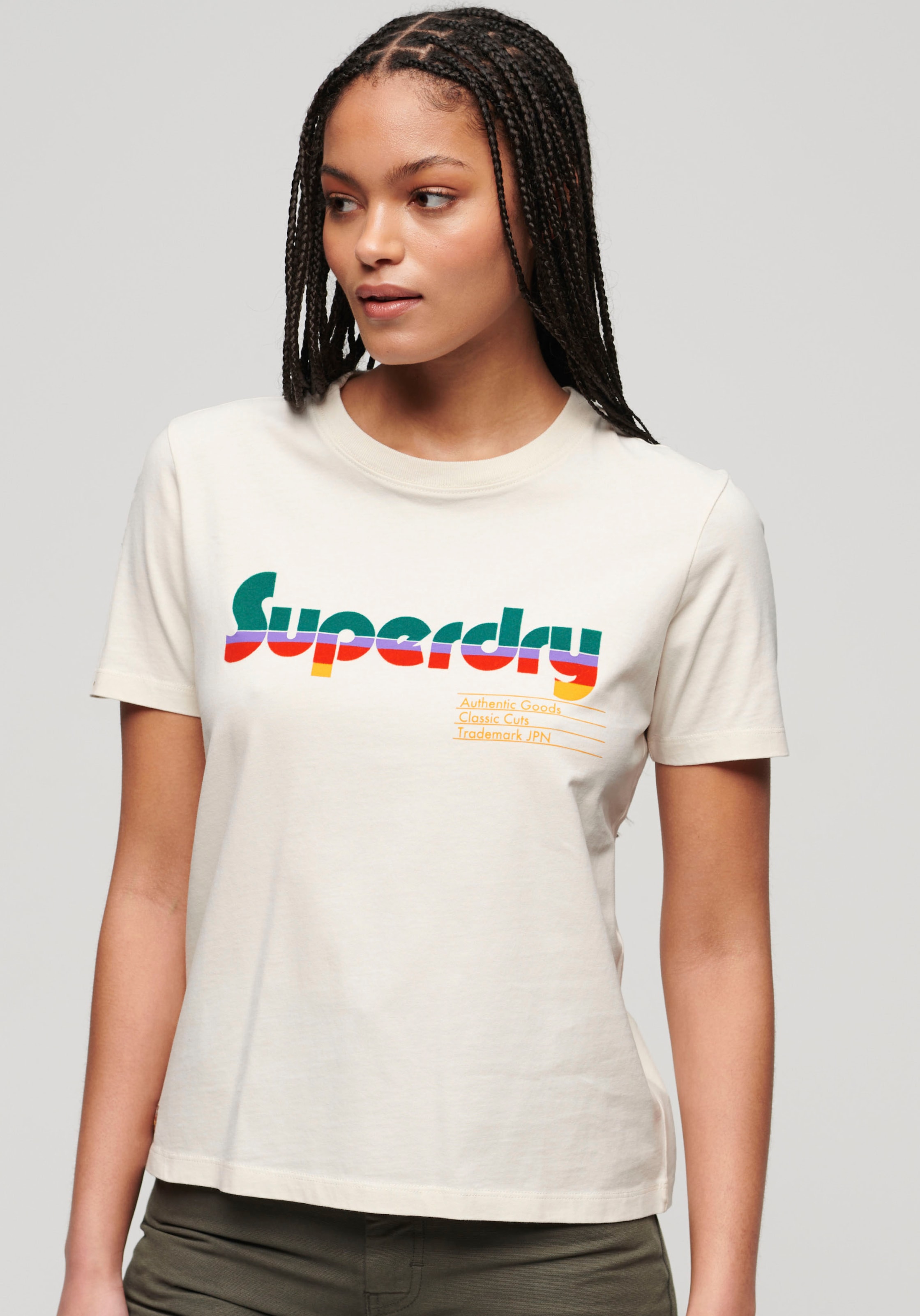 Superdry Print-Shirt "RETRO FLOCK RELAXED T SHIRT"