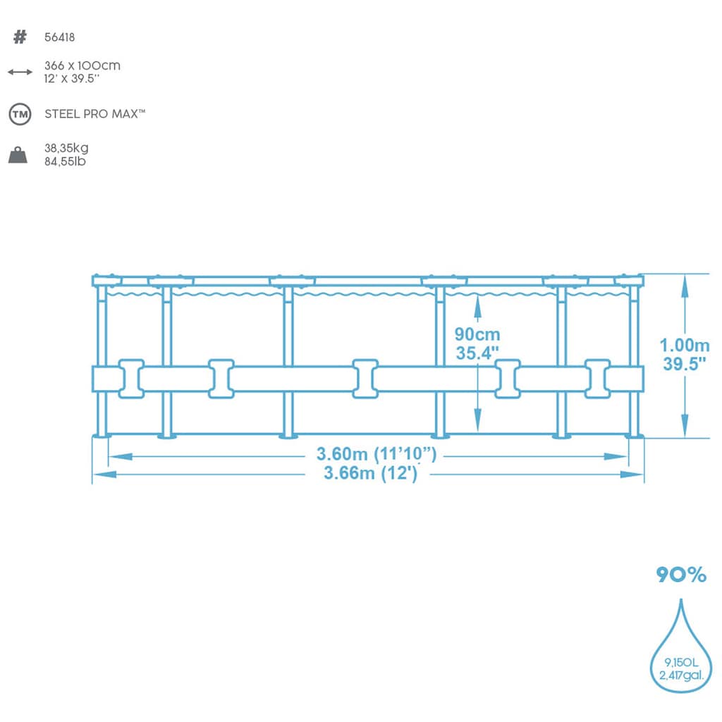 Bestway Framepool »Steel Pro MAX™ Frame«, (Set)