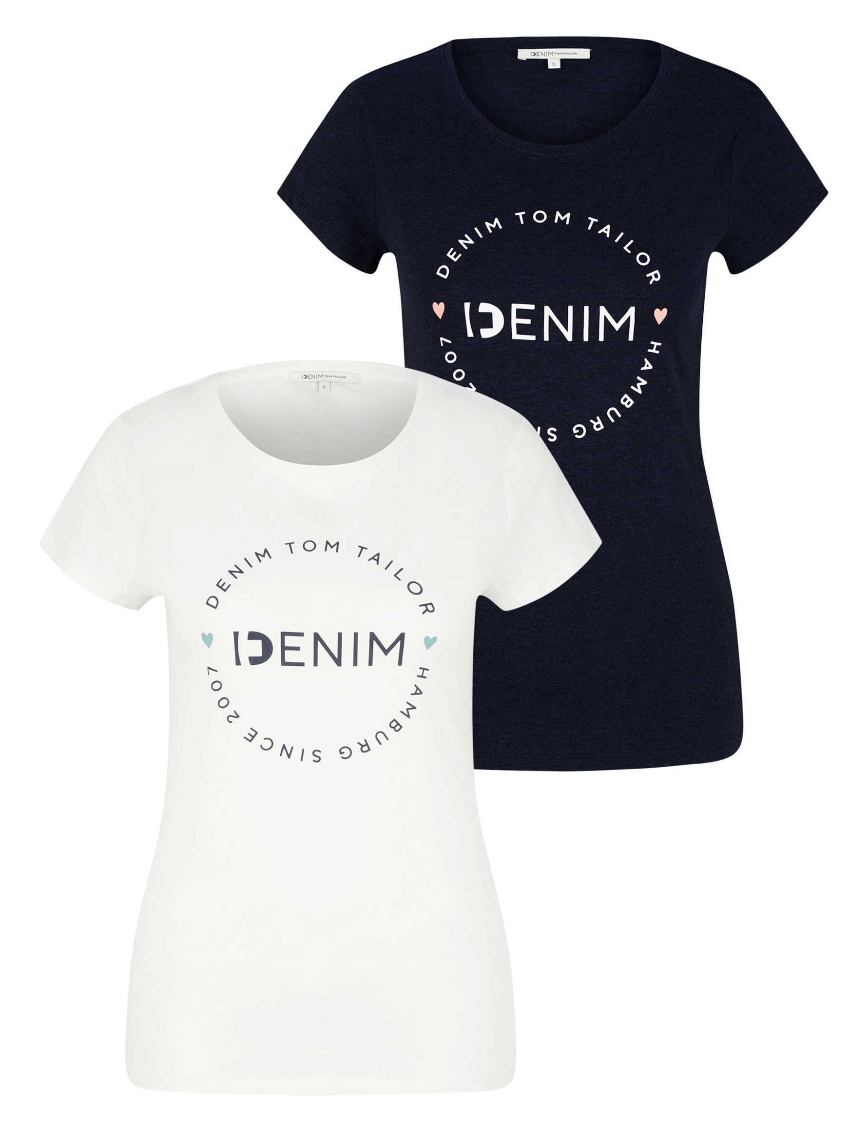 TOM TAILOR Denim T-Shirt Packung, 2-er Pack, 2 Stk. tlg. günstig online kaufen