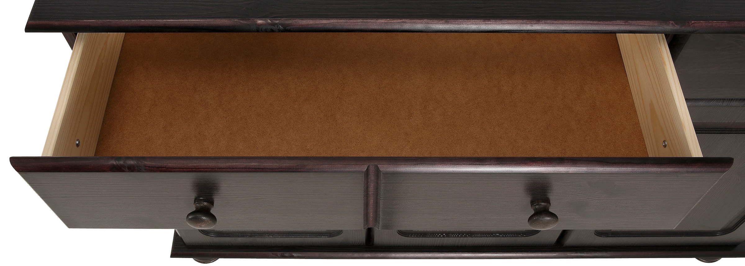 Home affaire Sideboard »Mette«, Kommode mit gefrästen, kugelförmigen Füßen, Breite 120 cm