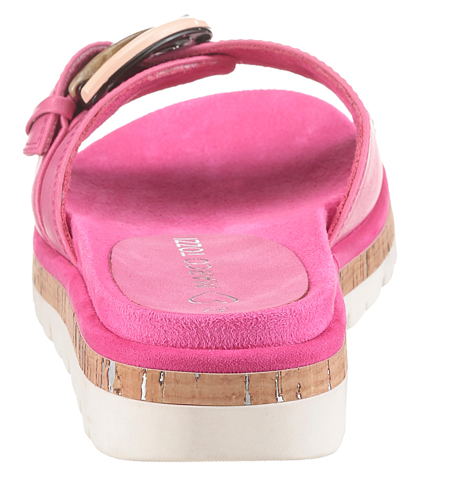 MARCO TOZZI Pantolette, Plateau, Sommerschuh, Schlupfschuh mit dekorativer Schnalle
